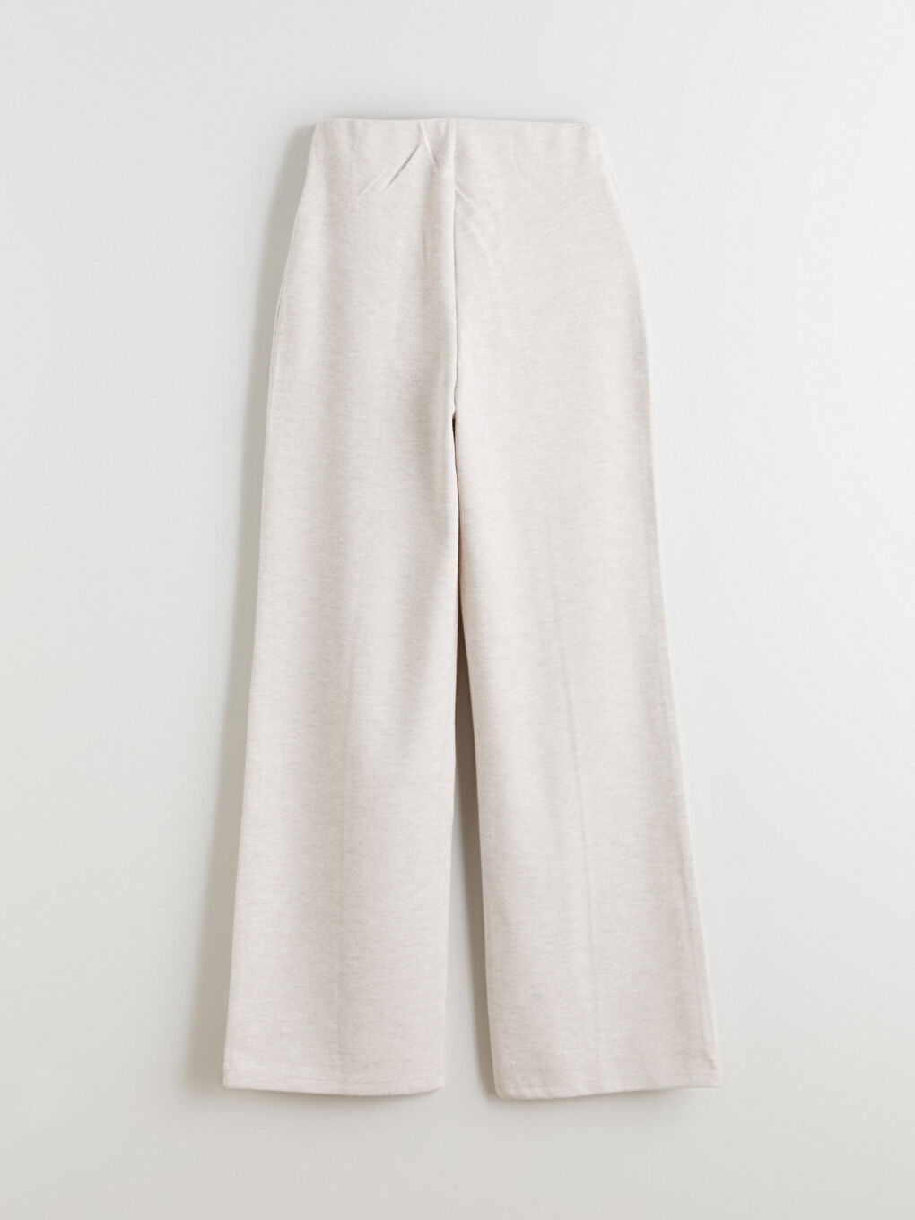 Elasticated Waist Wide Leg Women's Knitwear Trousers-5