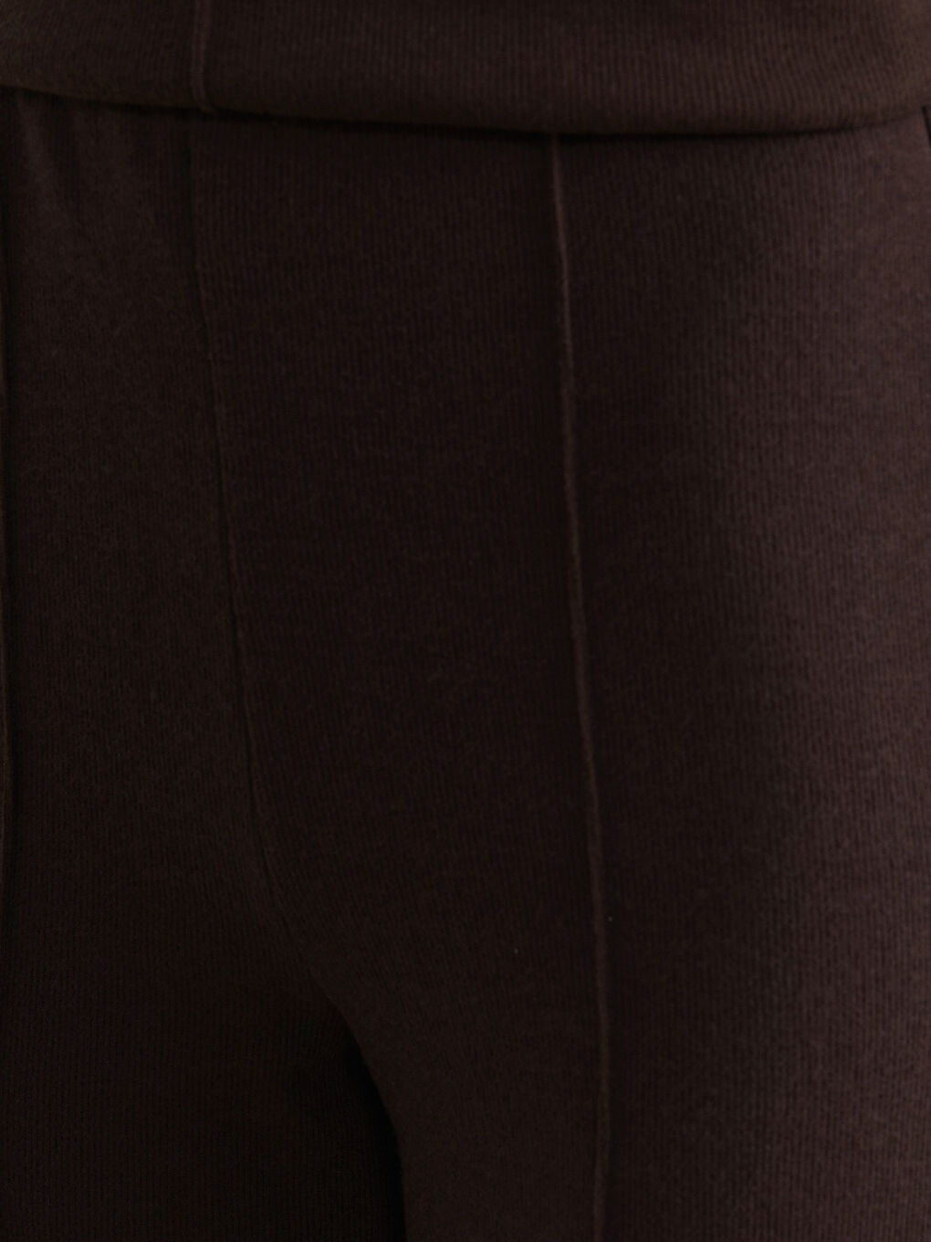 Elasticated Waist Wide Leg Women's Knitwear Trousers-3