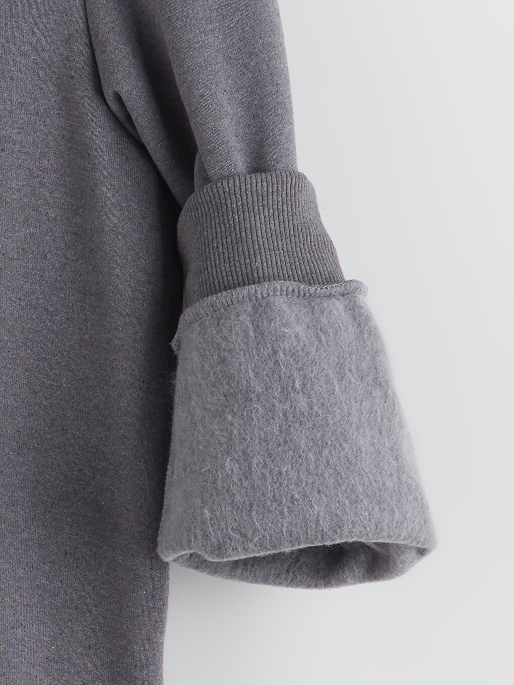 Antrasit Kapüşonlu Uzun Kollu Erkek Fermuarlı Sweatshirt-5