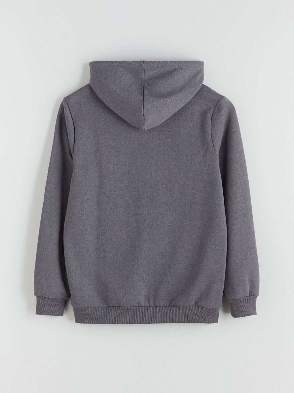 Antrasit Kapüşonlu Uzun Kollu Erkek Fermuarlı Sweatshirt-6