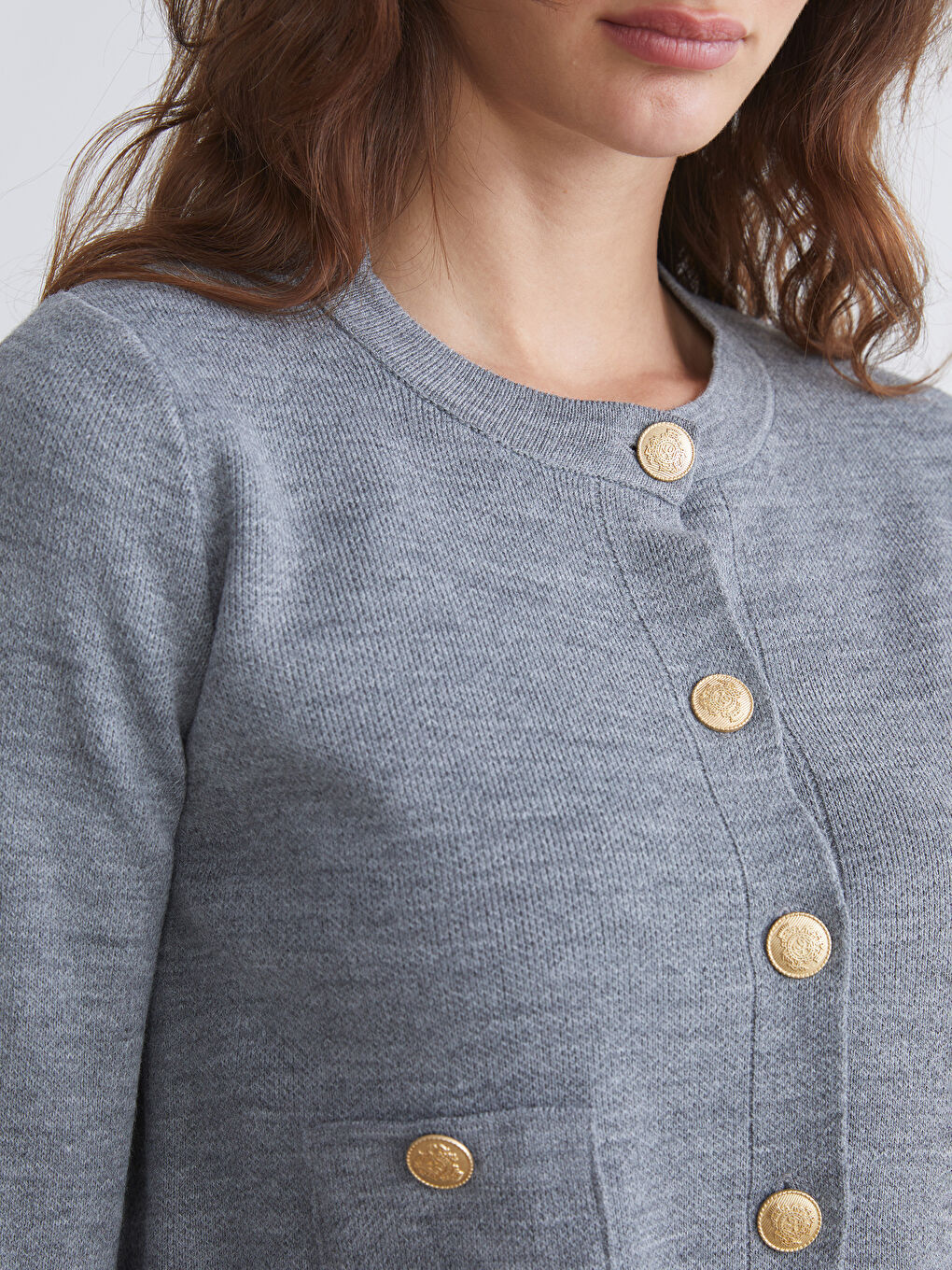 LCW Vision Crew Neck Women's Knitwear Cardigan -W5FE67Z8-D3A