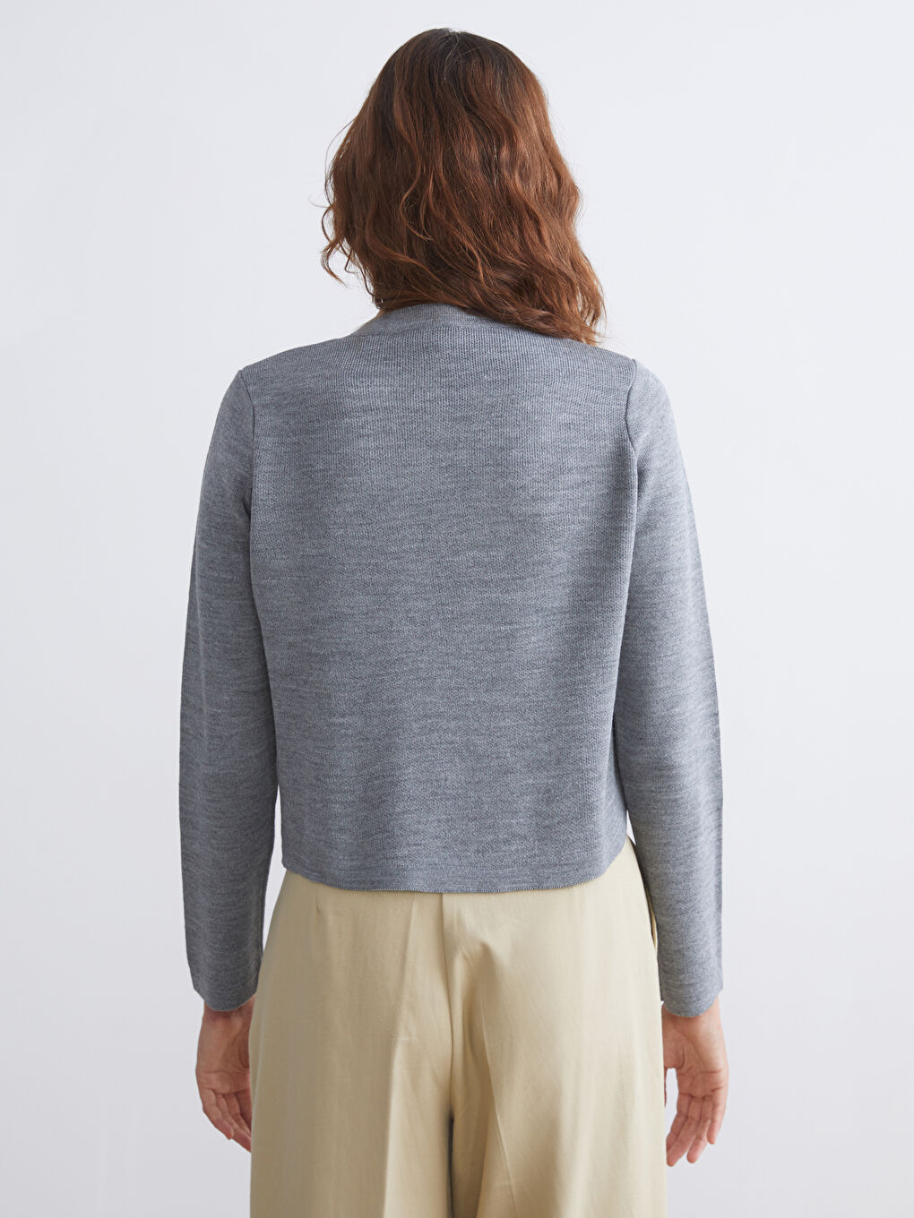 LCW Vision Crew Neck Women's Knitwear Cardigan -W5FE67Z8-D3A