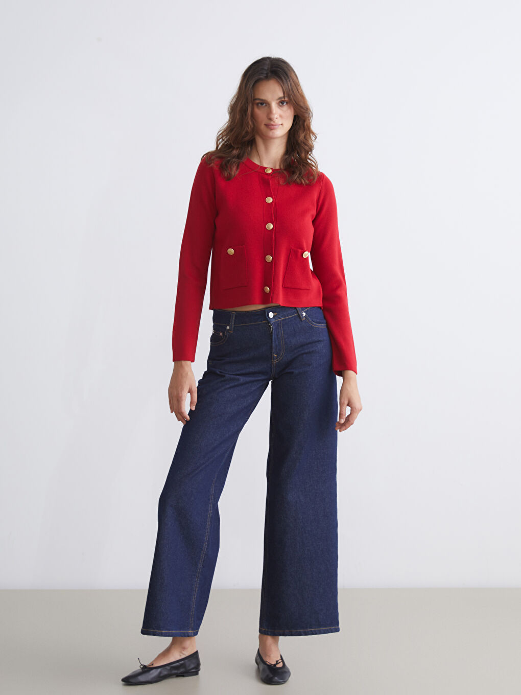 LCW Vision Crew Neck Women's Knitwear Cardigan -W5FE67Z8-HJQ
