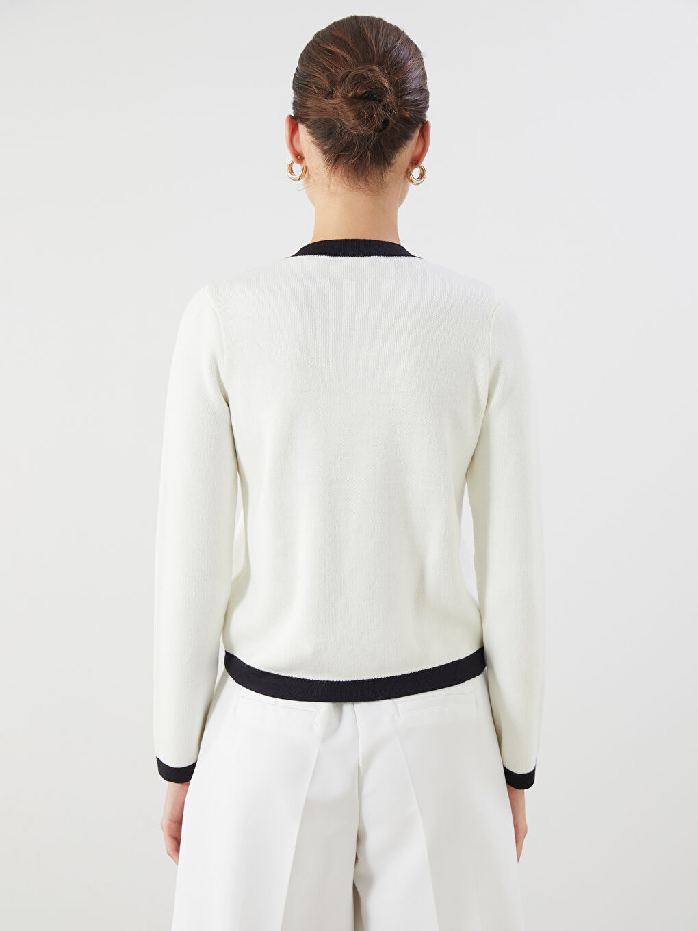 LCW Vision Crew Neck Women's Knitwear Cardigan -W5FE68Z8-FDU