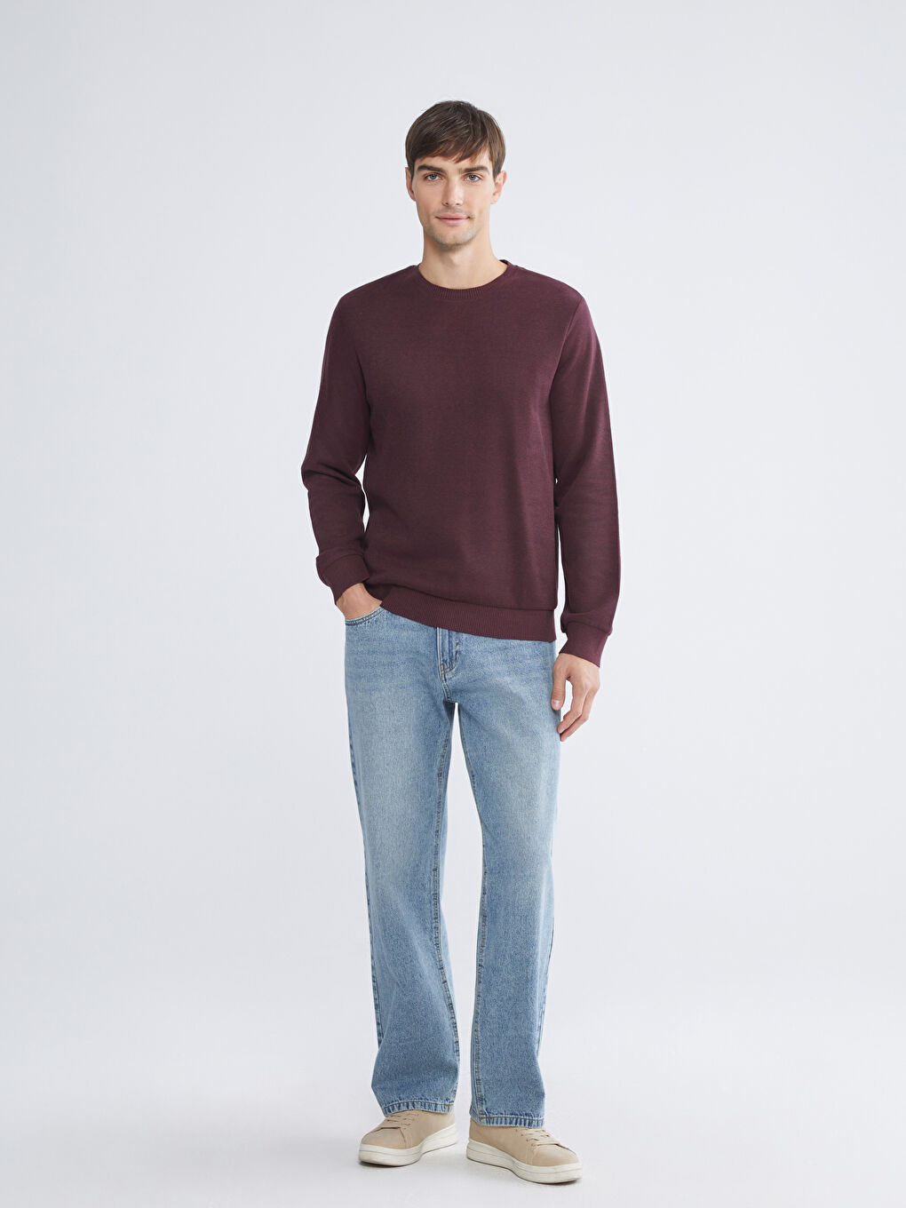 Mann BURGUND Sweatshirt-1