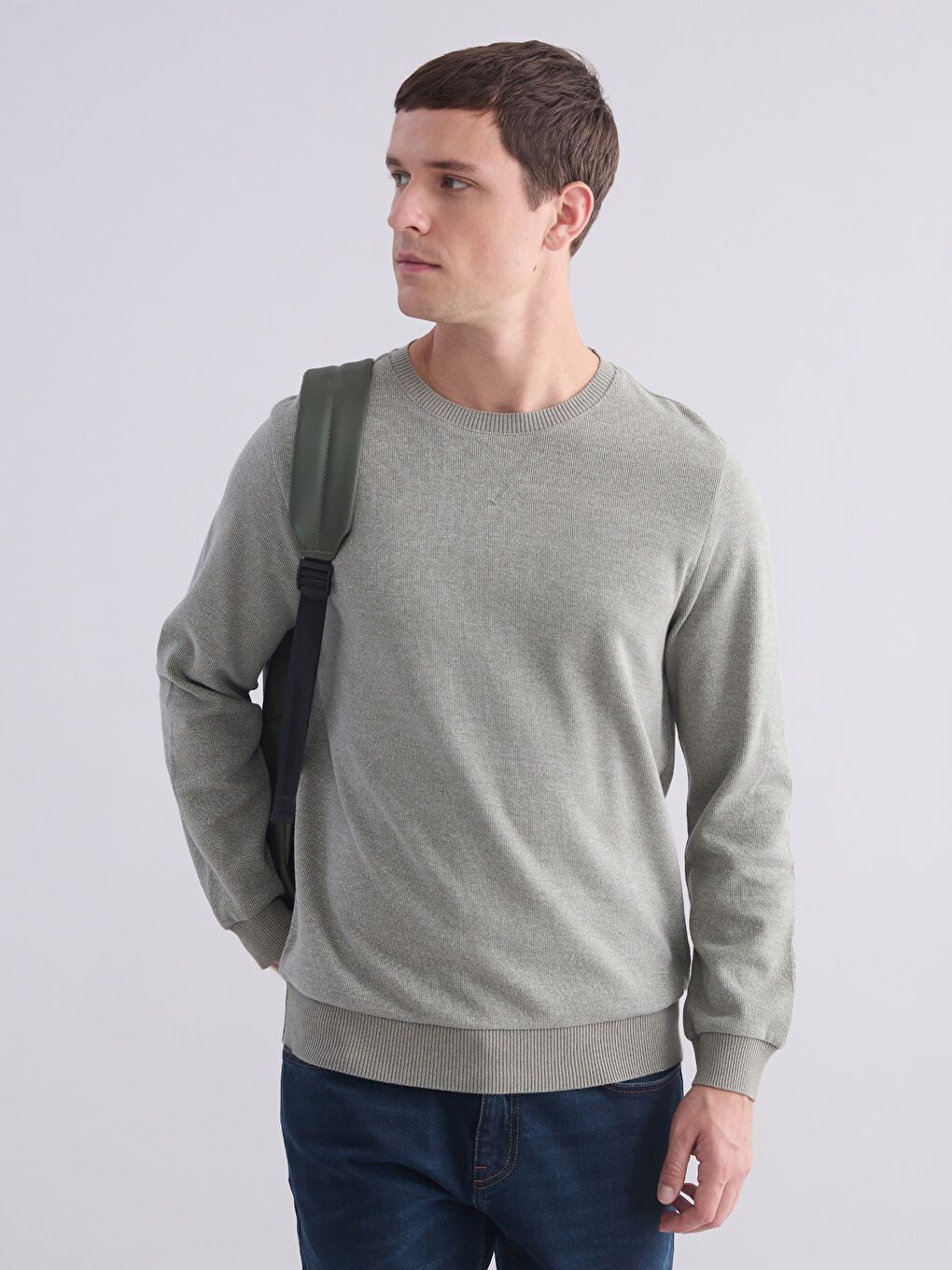 Crew Neck Long Sleeve Men's Sweatshirt-1