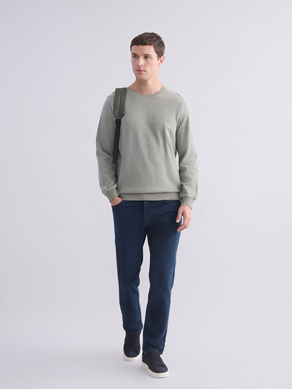 Crew Neck Long Sleeve Men's Sweatshirt-2