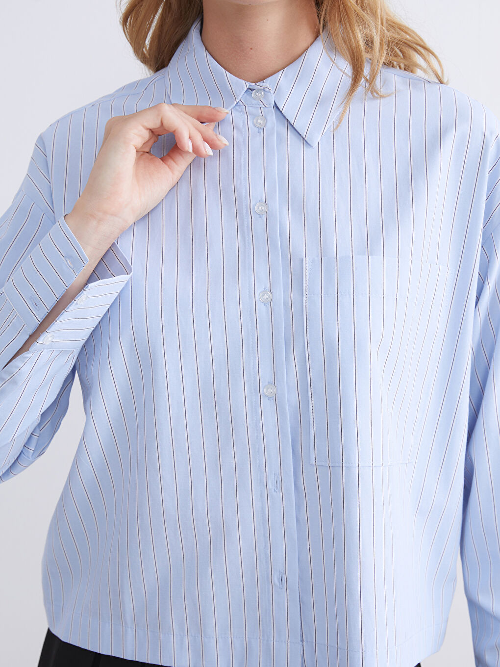 Striped Oversize Women's Shirt-2