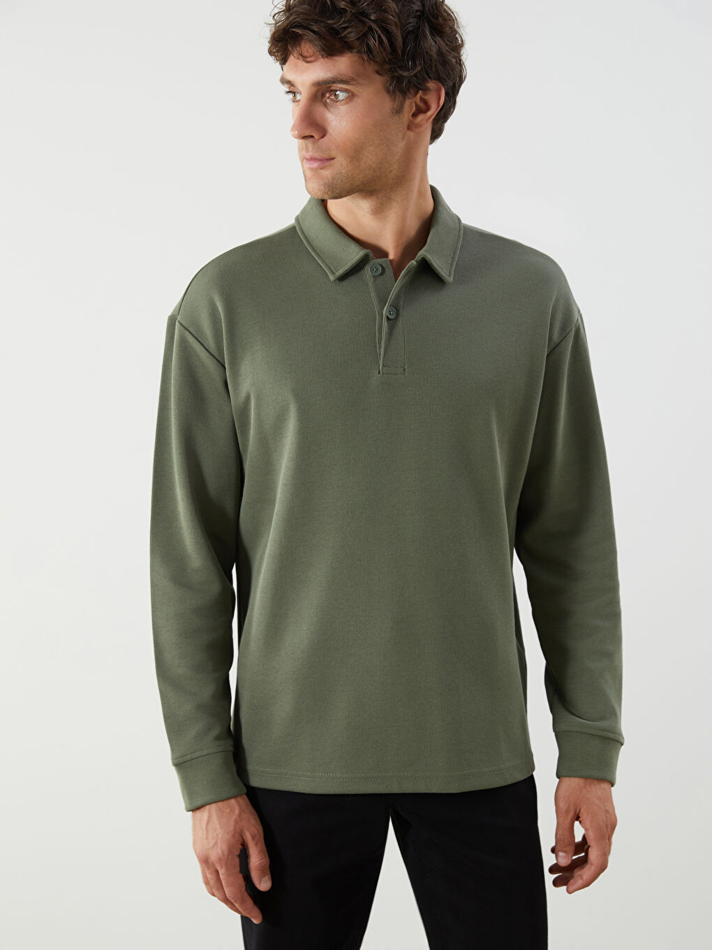 LCW ECO Polo Neck Men's Sweatshirt -W5FF08Z8-H70
