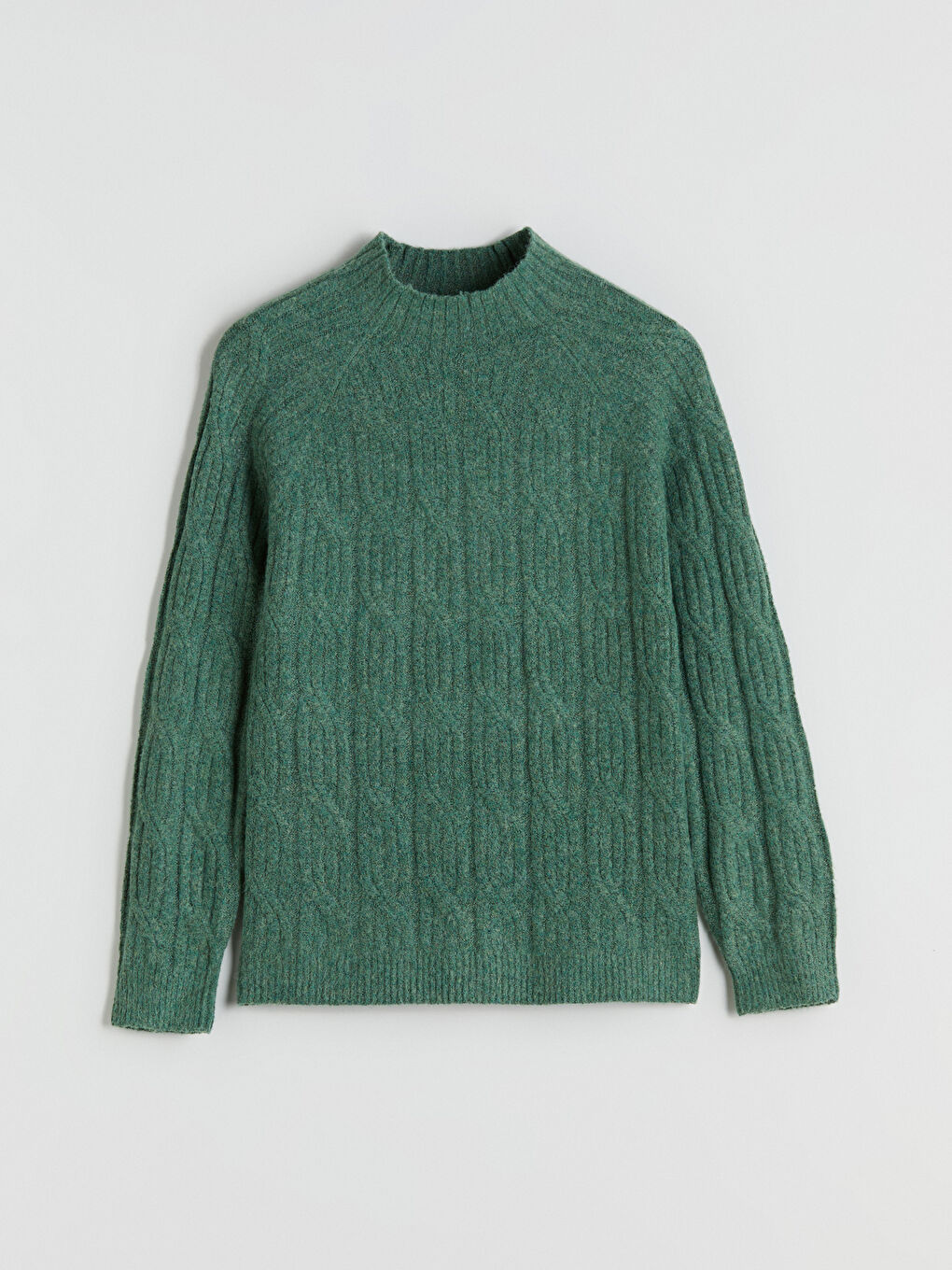 Funnel Neck Patterned Women's Knit Sweater-4
