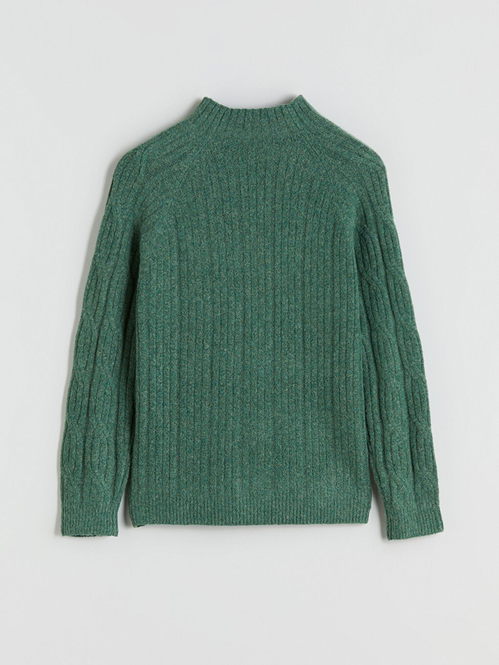 Funnel Neck Patterned Women's Knit Sweater-5