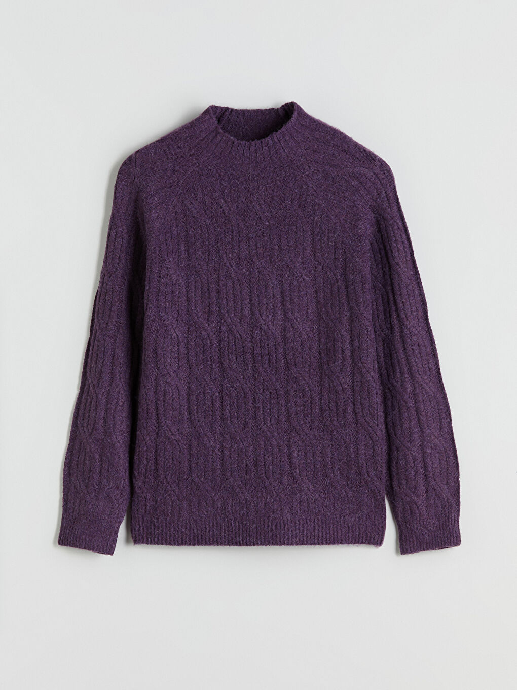 Funnel Neck Patterned Women's Knit Sweater-4