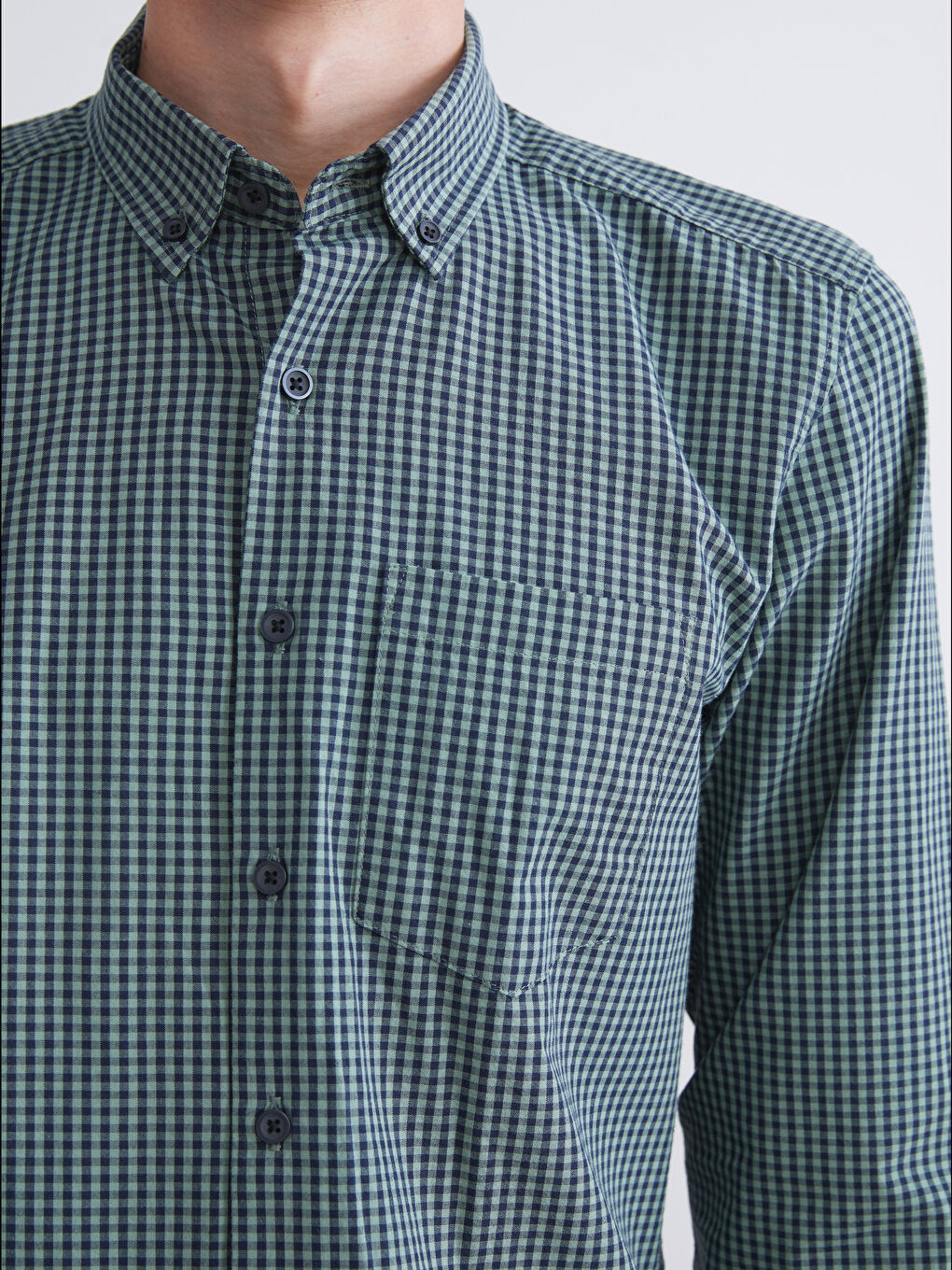 LCWAIKIKI Classic Regular Fit Long Sleeve Plaid Poplin Men's Shirt -W5FF14Z8-LME