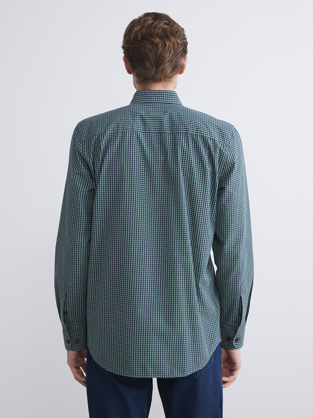LCWAIKIKI Classic Regular Fit Long Sleeve Plaid Poplin Men's Shirt -W5FF14Z8-LME