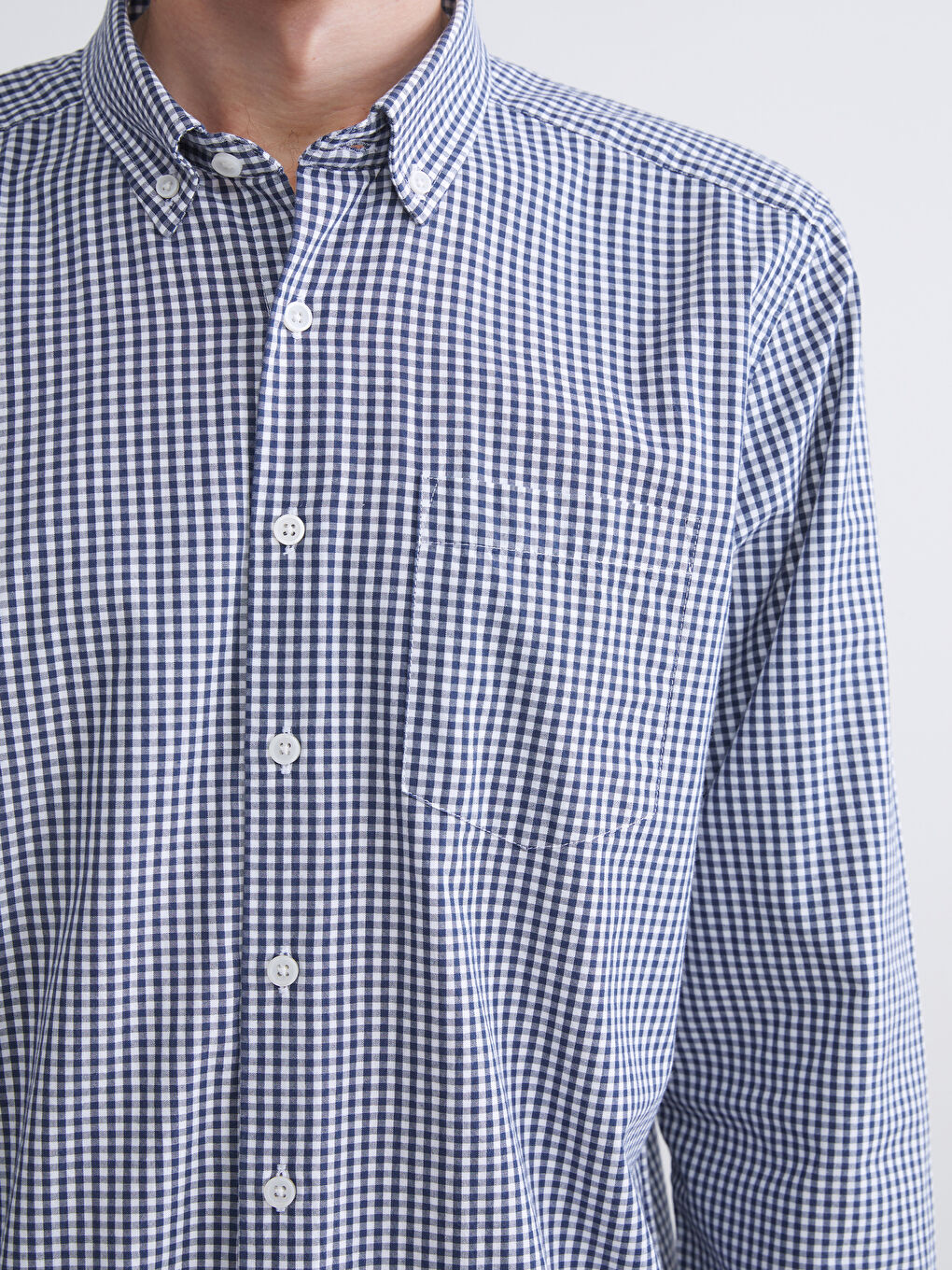 LCWAIKIKI Classic Regular Fit Long Sleeve Plaid Poplin Men's Shirt -W5FF14Z8-LN6