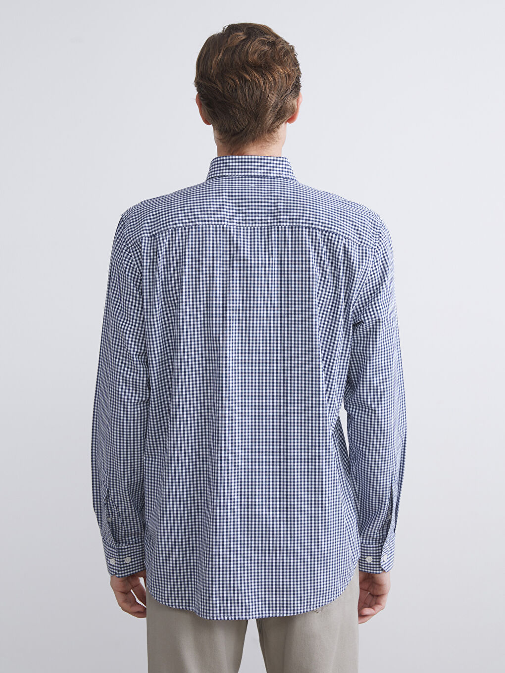 LCWAIKIKI Classic Regular Fit Long Sleeve Plaid Poplin Men's Shirt -W5FF14Z8-LN6