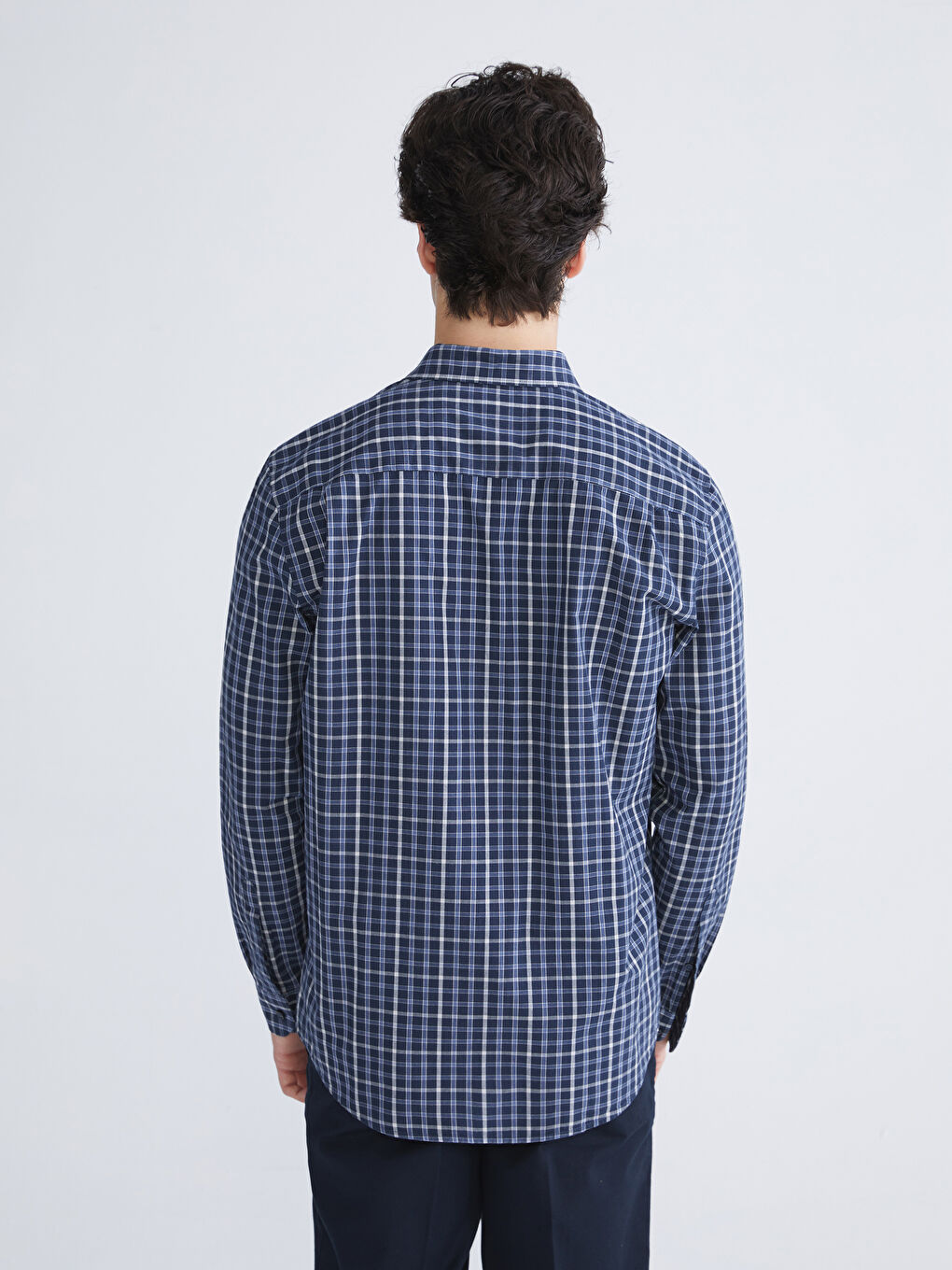 LCWAIKIKI Classic Regular Fit Long Sleeve Plaid Poplin Men's Shirt -W5FF15Z8-LN6