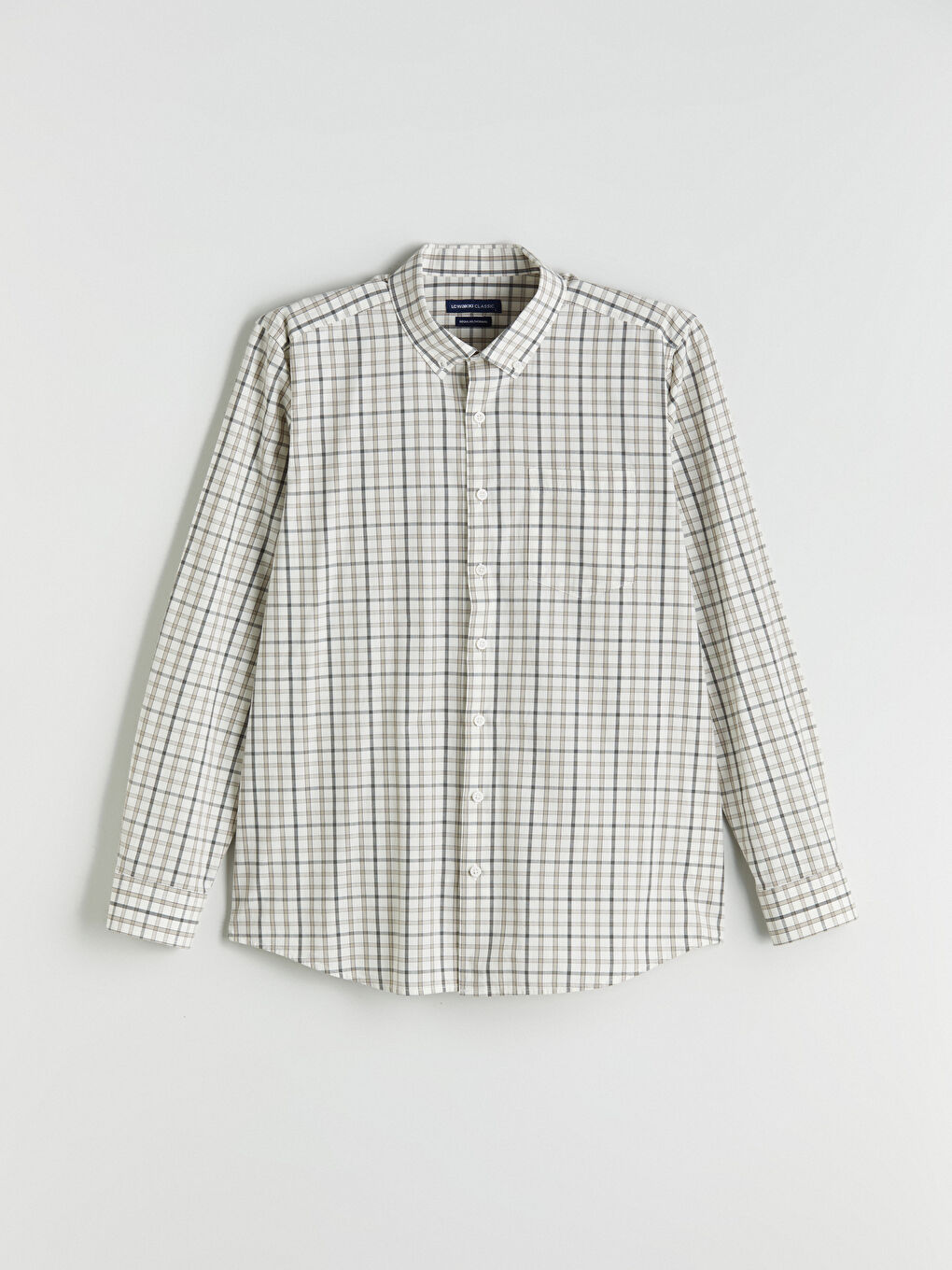 LCWAIKIKI Classic Regular Fit Long Sleeve Plaid Poplin Men's Shirt -W5FF15Z8-LKQ
