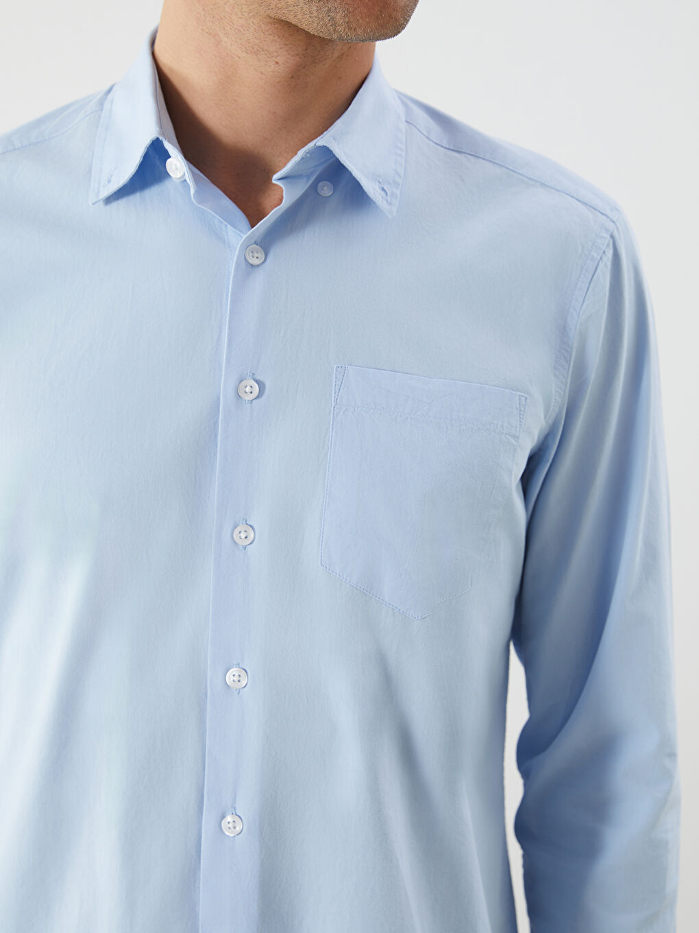LCWAIKIKI Classic Regular Fit Long Sleeve Poplin Men's Shirt -W5FF19Z8-FH0