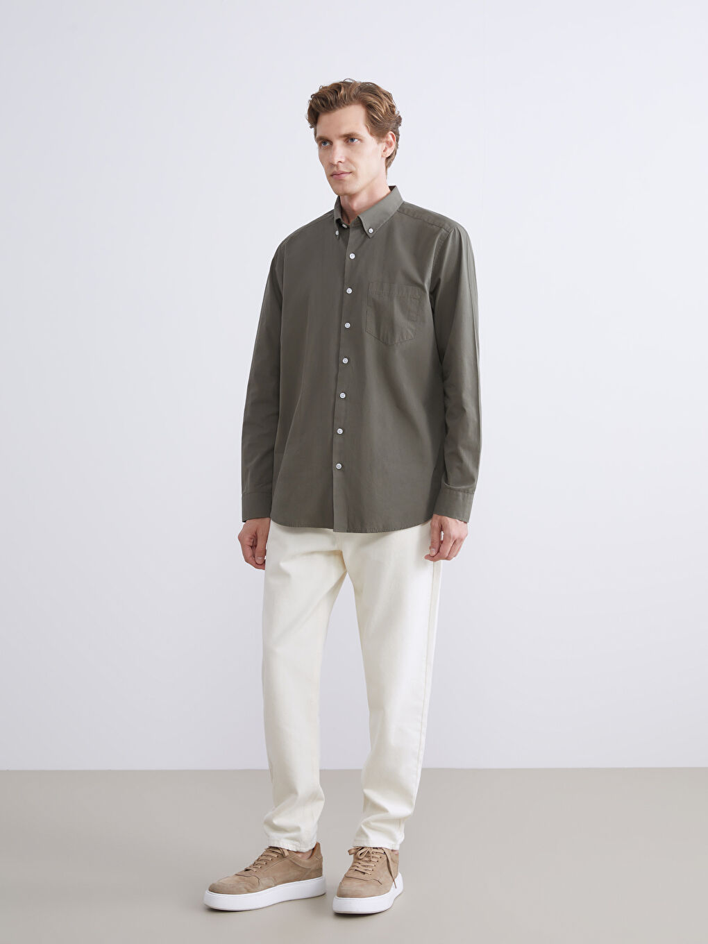 LCWAIKIKI Classic Regular Fit Long Sleeve Poplin Men's Shirt -W5FF19Z8-R38