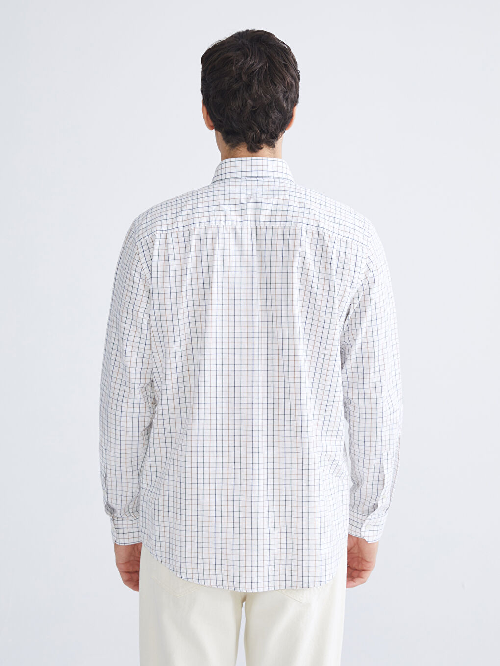 LCWAIKIKI Classic Regular Fit Long Sleeve Plaid Poplin Men's Shirt -W5FF20Z8-LKQ