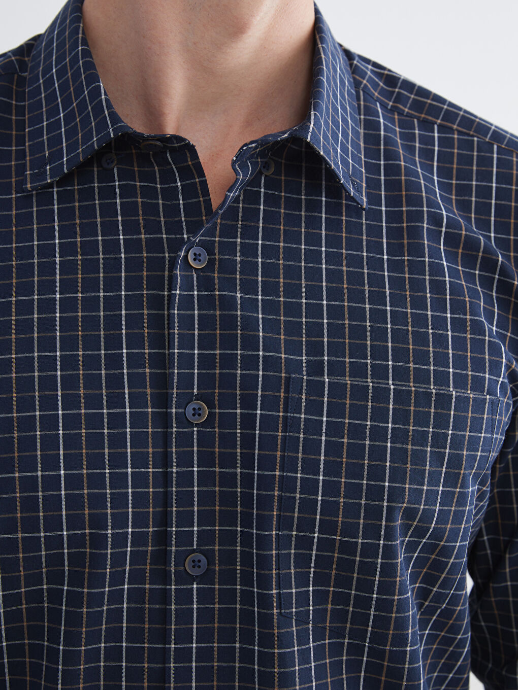 LCWAIKIKI Classic Regular Fit Long Sleeve Plaid Poplin Men's Shirt -W5FF20Z8-LN6