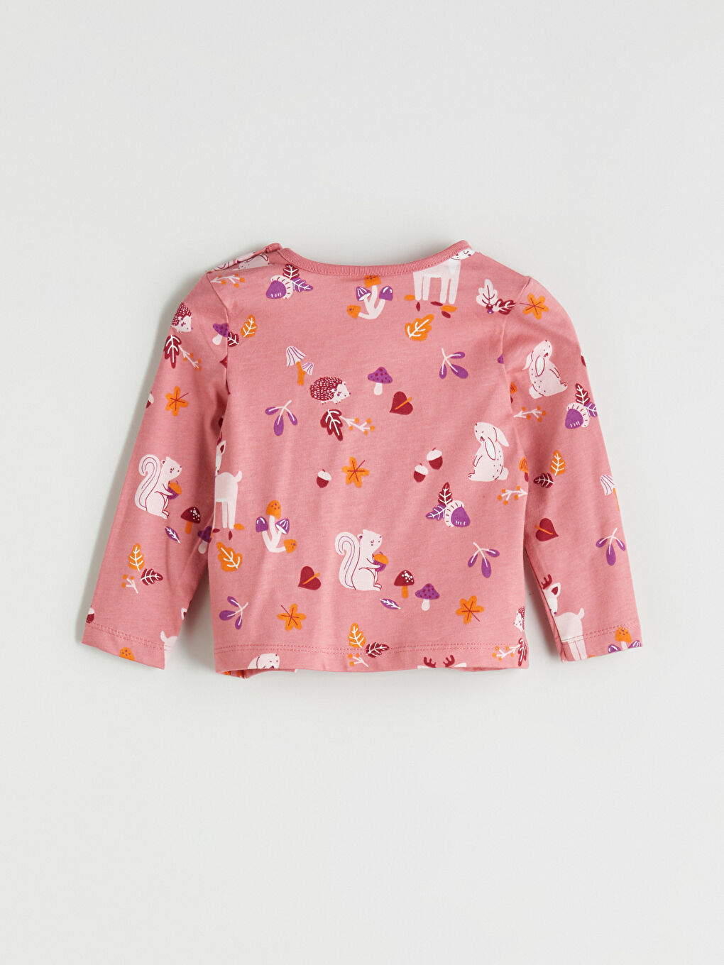 Pembe Bisiklet Yaka Baskılı Kız Bebek Tişört-2