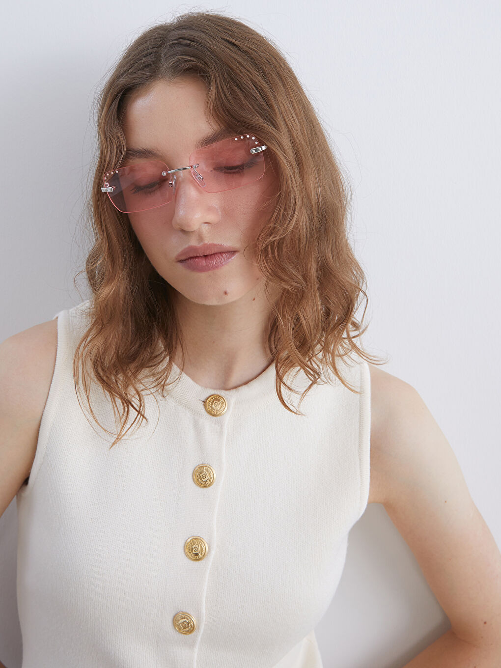 Crew Neck Women's Knitwear Waistcoat-2