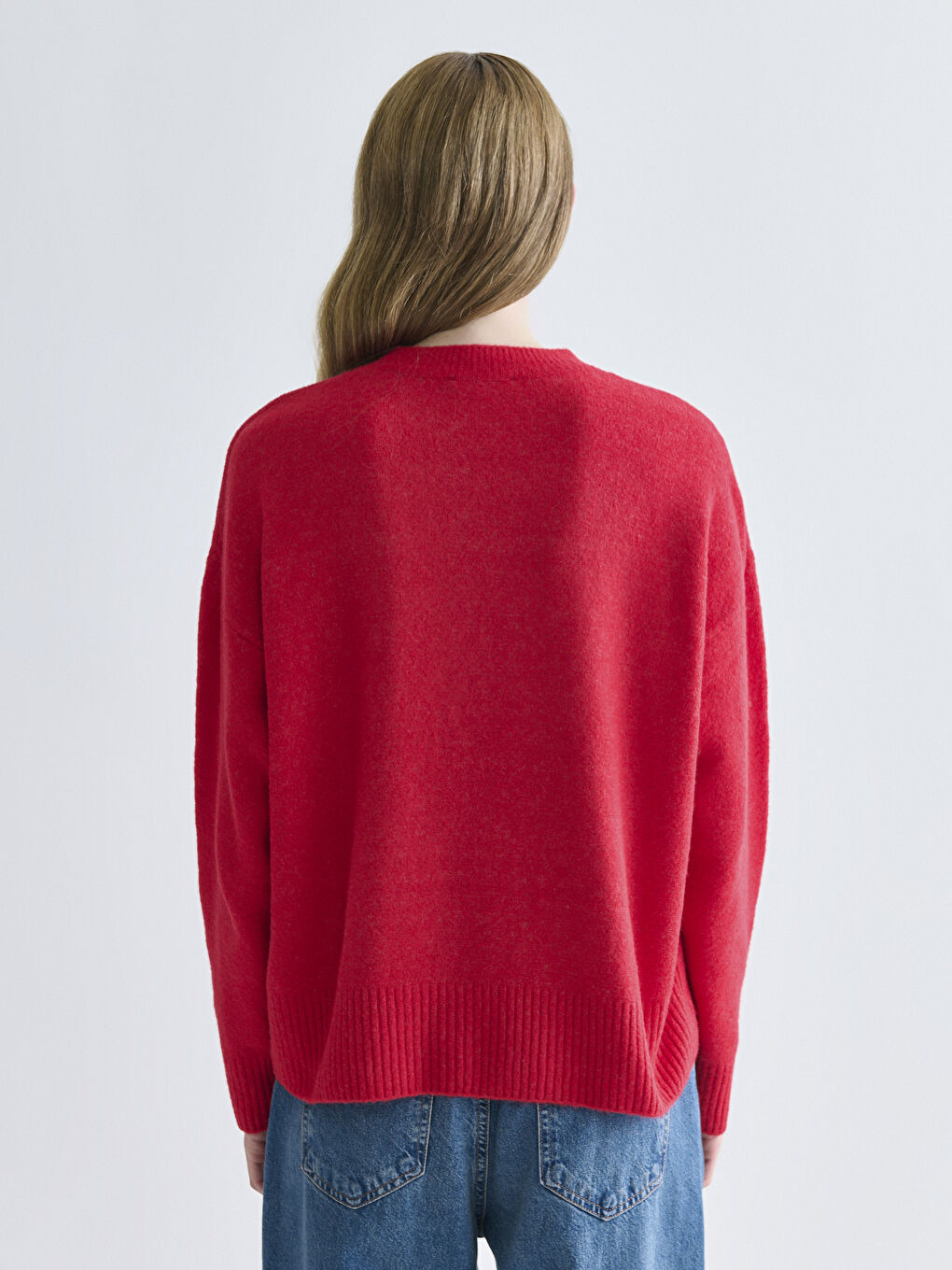 Crew Neck Oversize Women's Knitwear Sweater-3