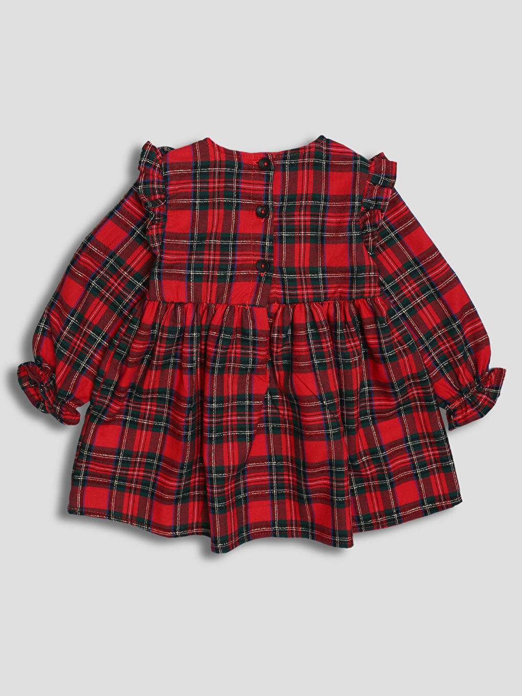 فستان للبنات بياقة دائرية وتفاصيل فيونكة-1