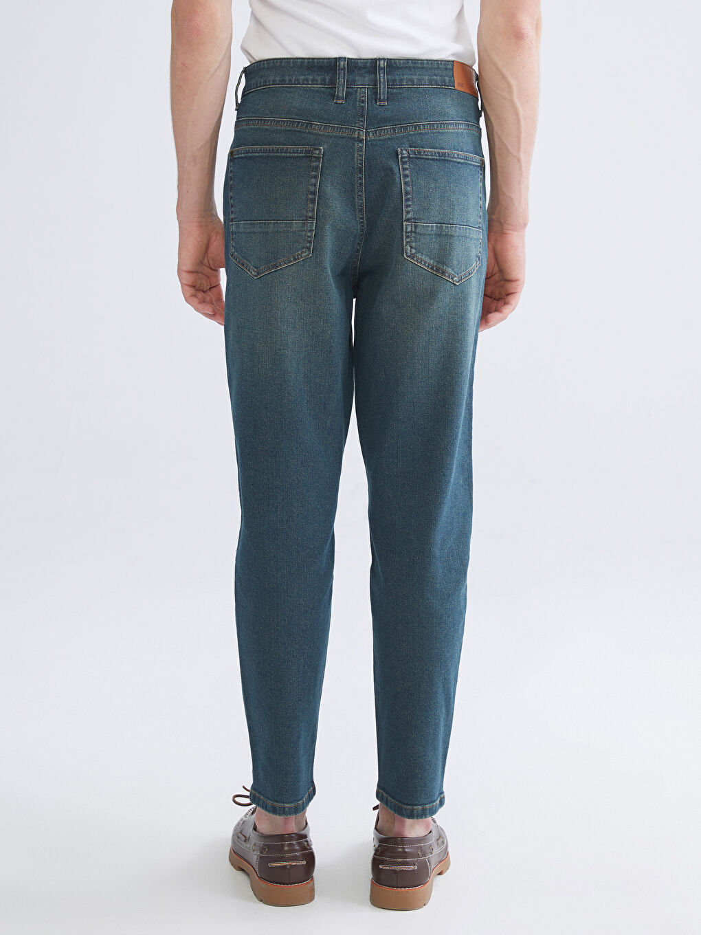 Yeşil Loose Fit Erkek Jean Pantolon-3