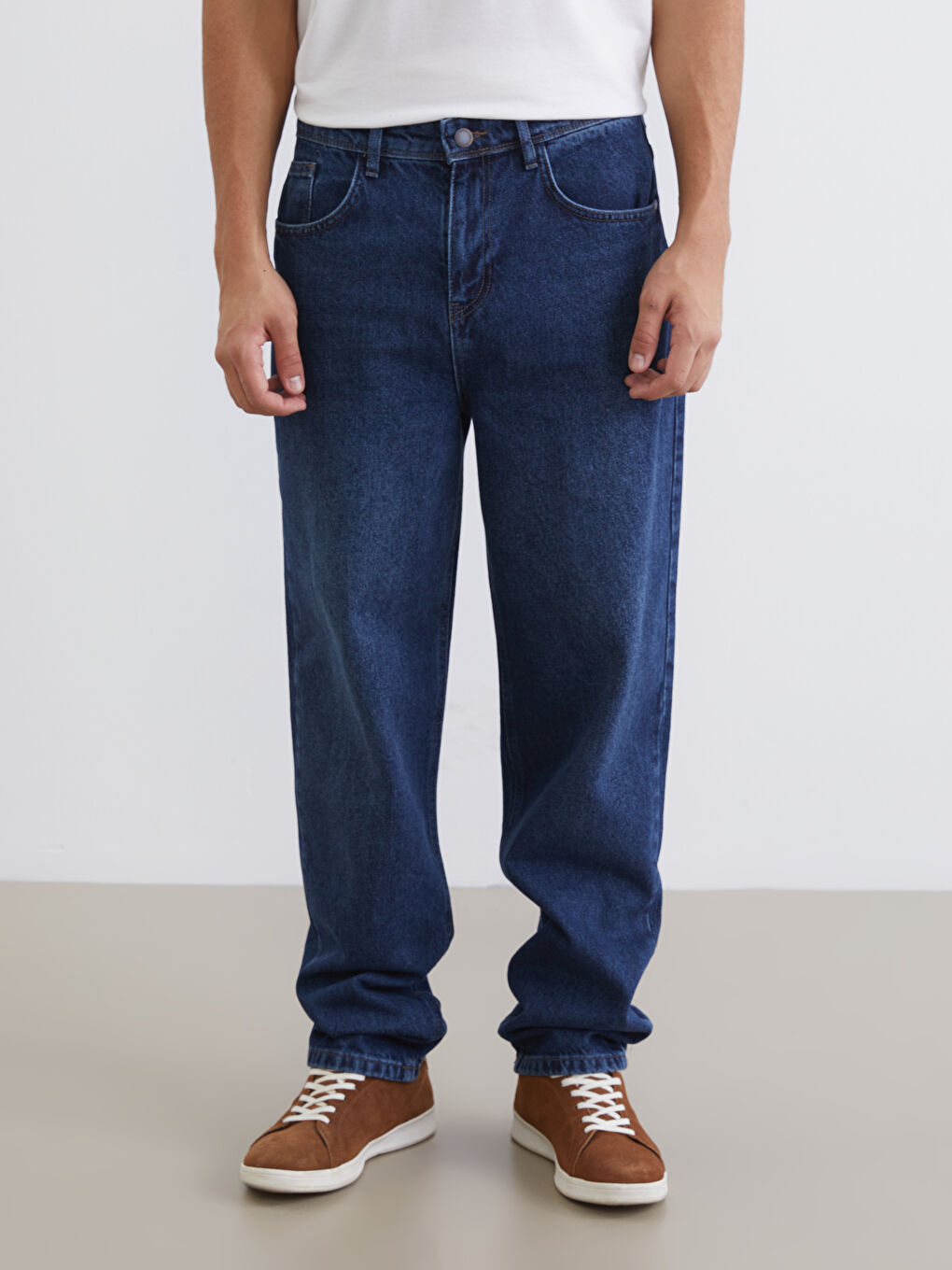 İndigo Baggy Fit Erkek Jean Pantolon-1