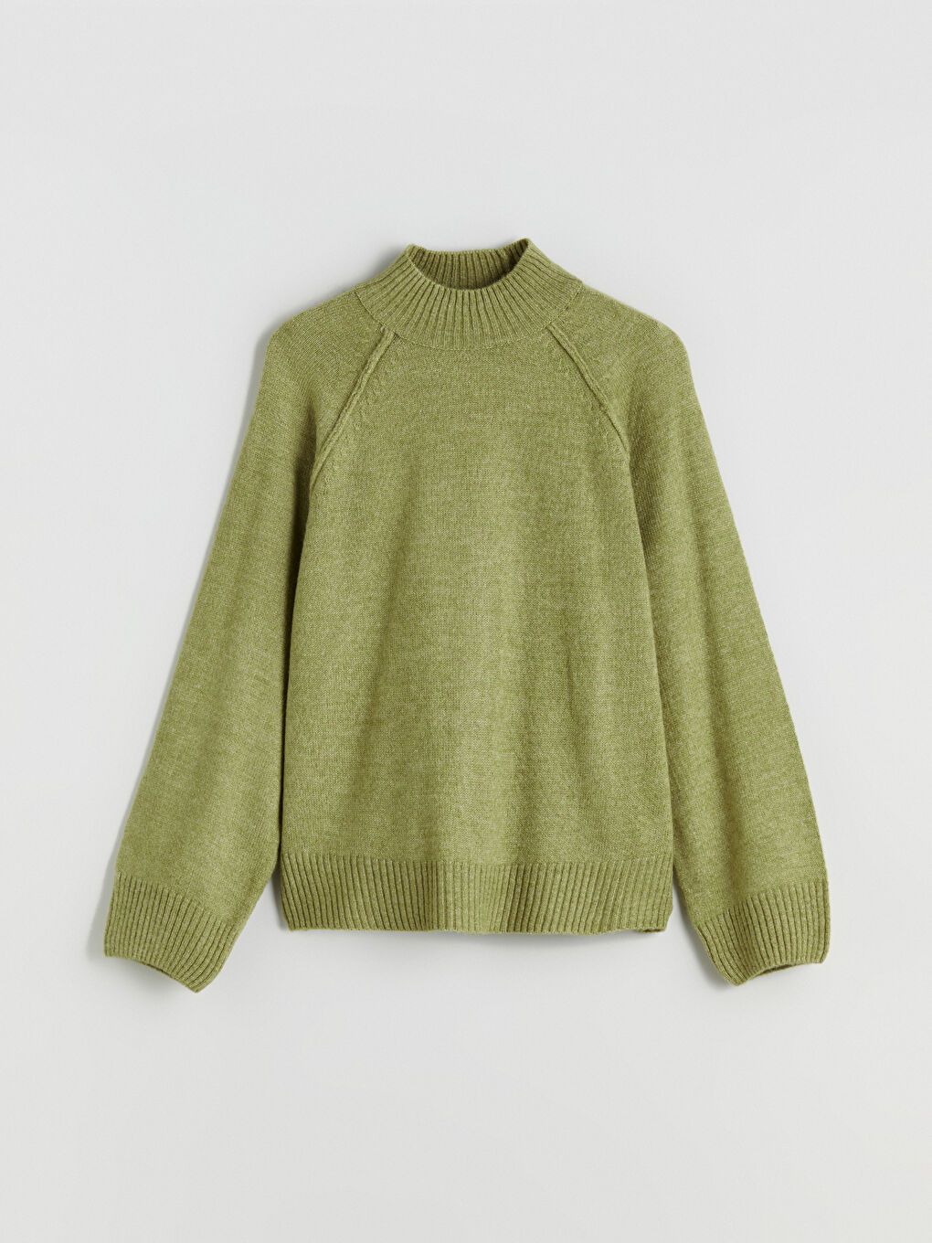 Yeşil Yarım Balıkçı Yaka Kadın Triko Kazak-4