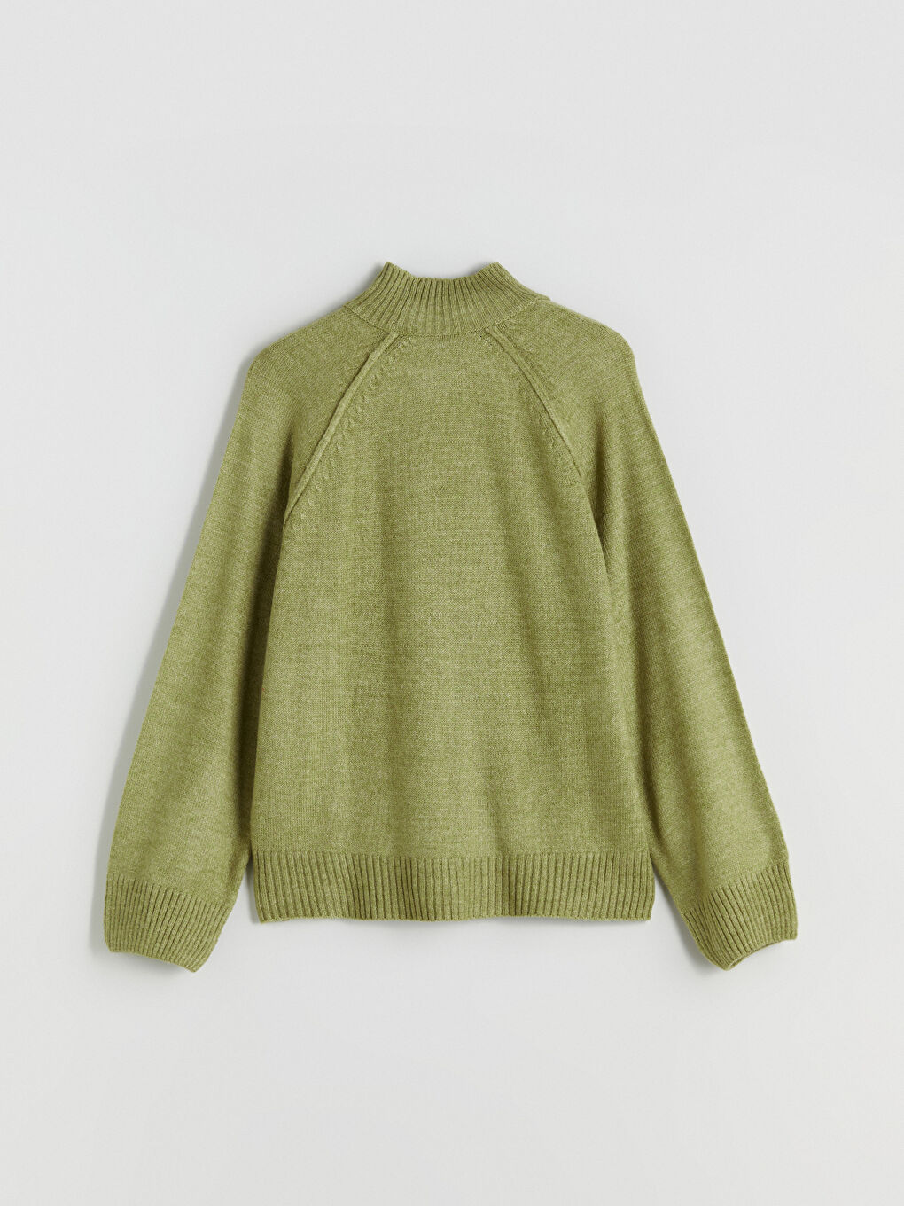 Yeşil Yarım Balıkçı Yaka Kadın Triko Kazak-5