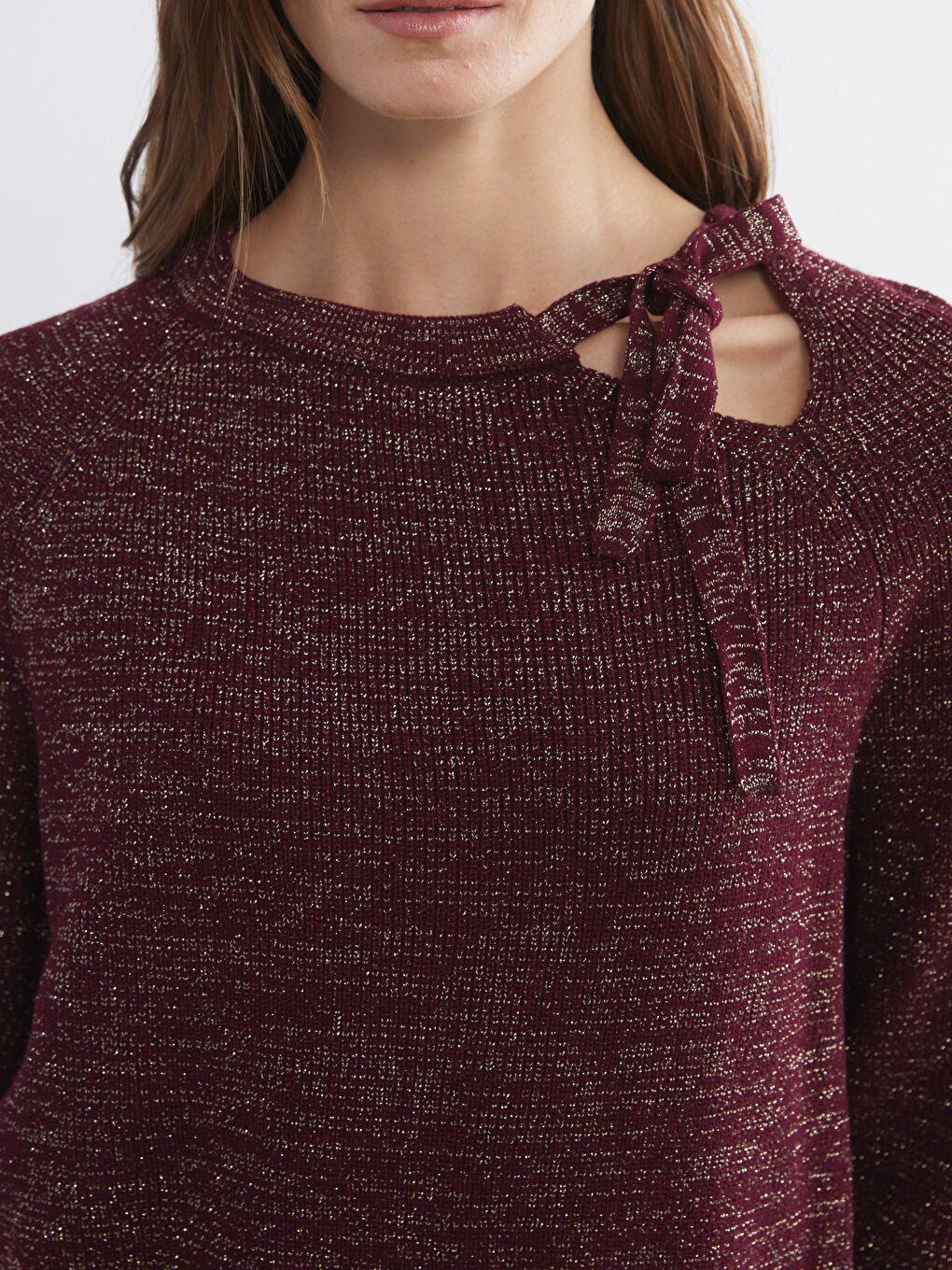 Tie Collar Women's Knitwear Sweater-2