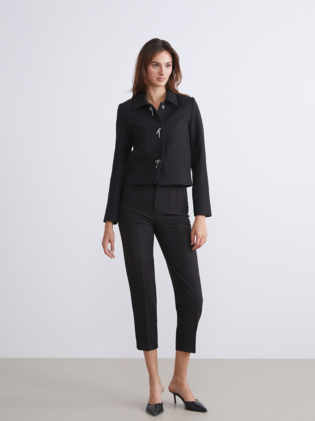 Textured Women's Tweed Jacket-1