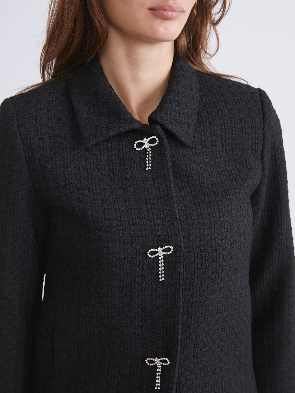 Textured Women's Tweed Jacket-2