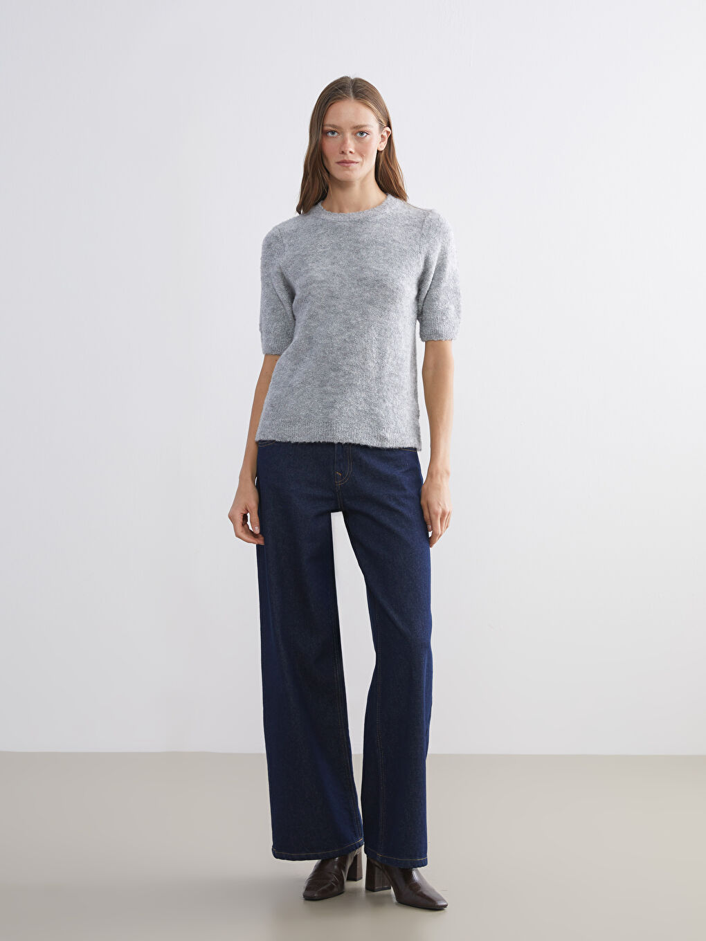 Crew Neck Women's Knitwear Sweater-1