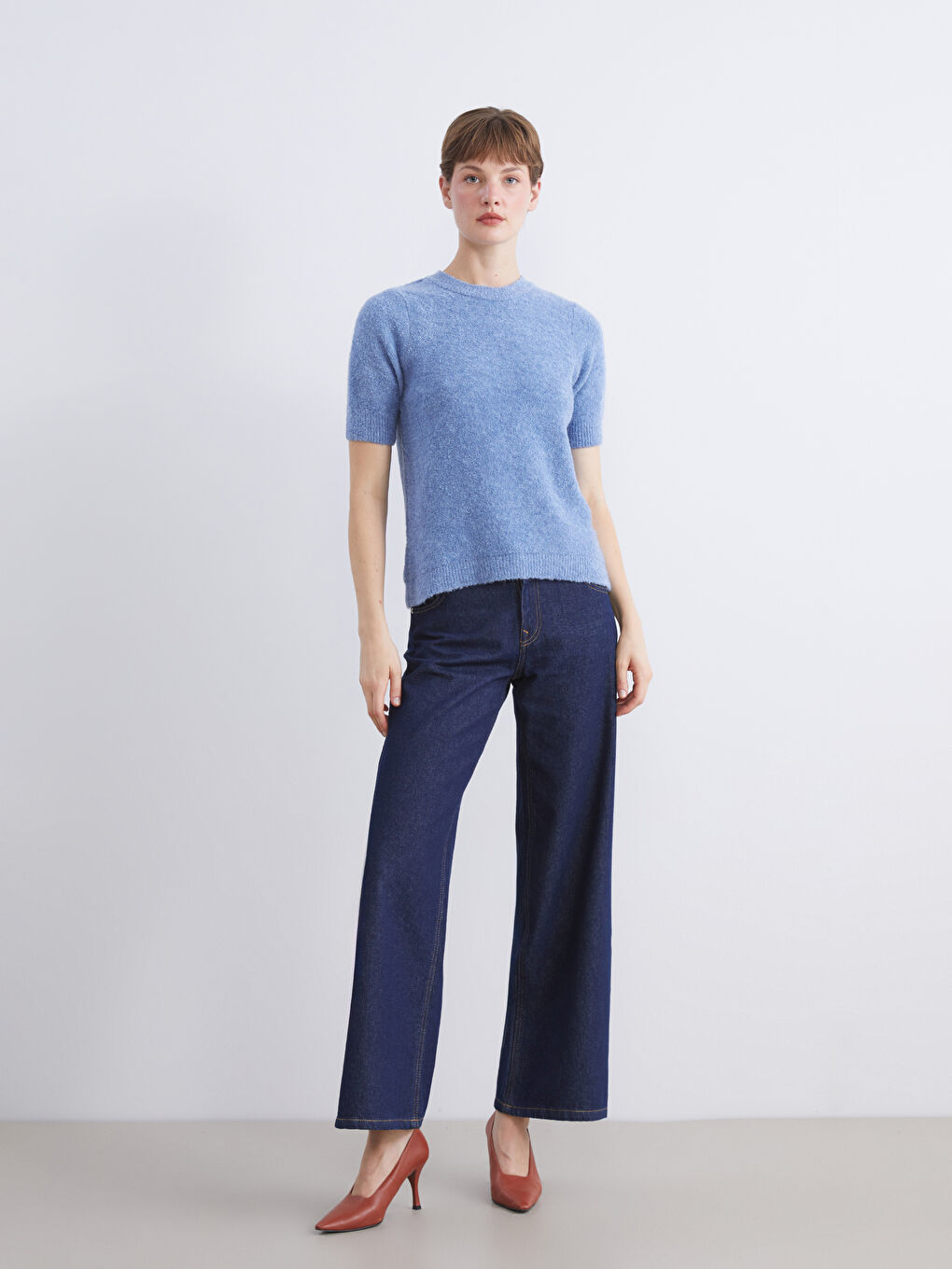 Crew Neck Women's Knitwear Sweater-1