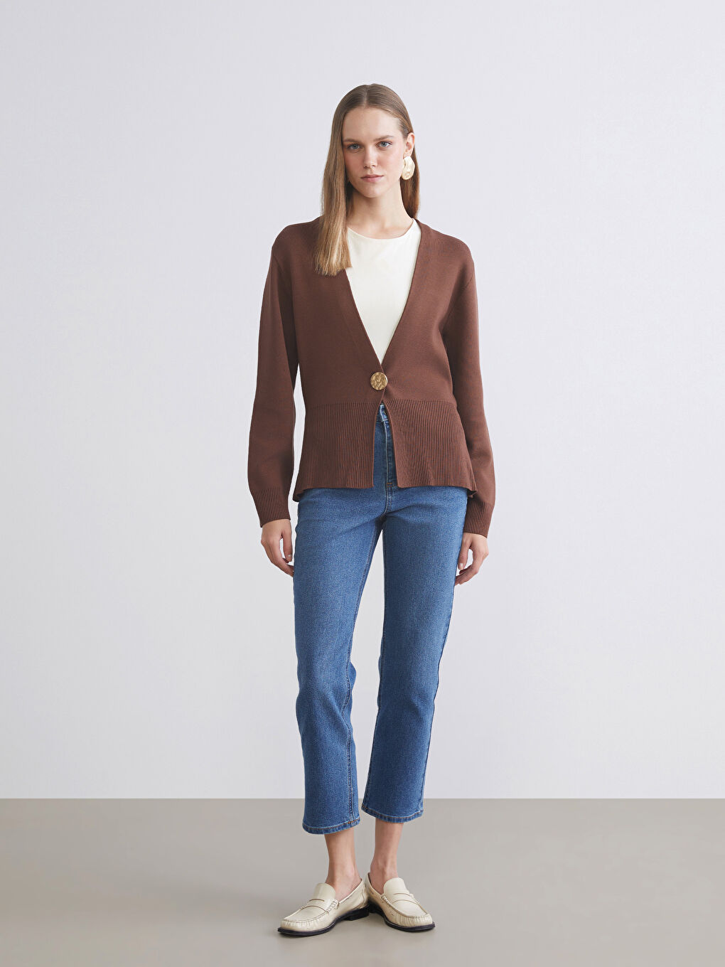 V Neck Women's Knitwear Cardigan-1