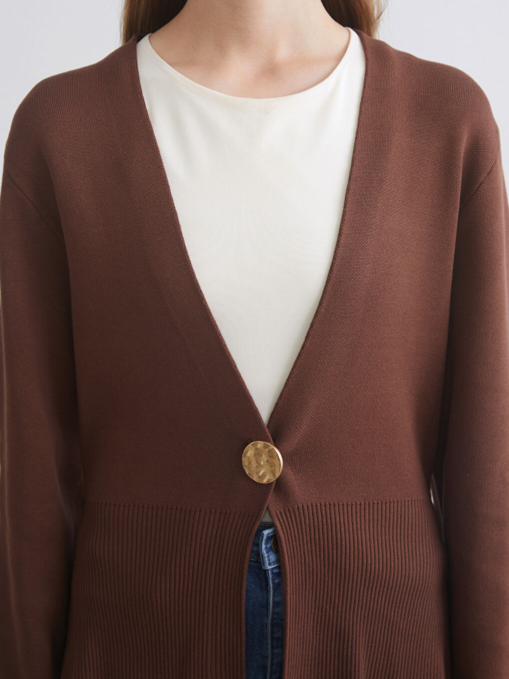 V Neck Women's Knitwear Cardigan-2