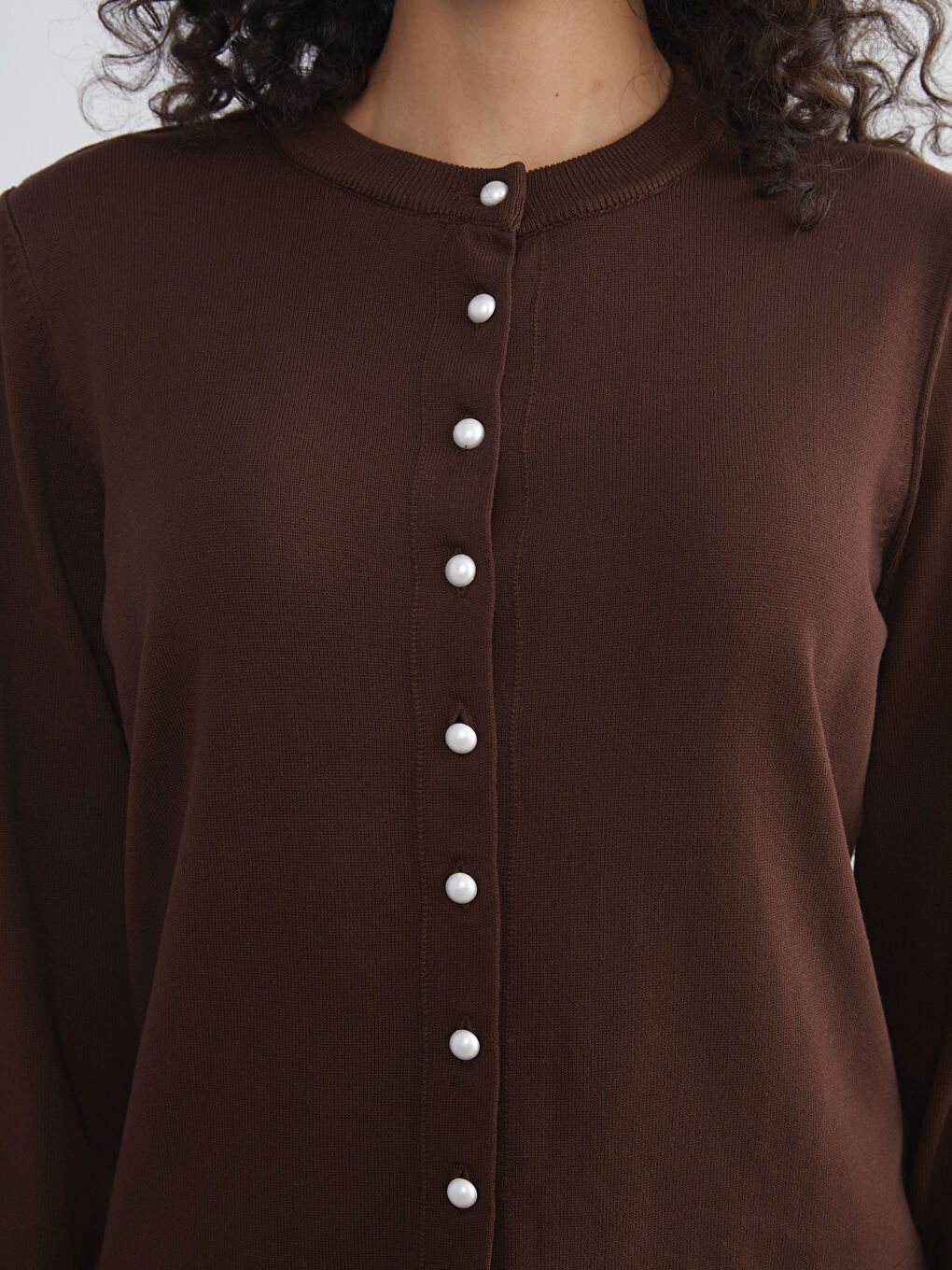 LCW Modest Crew Neck Women's Knitwear Cardigan -W5FF75Z8-DJ7