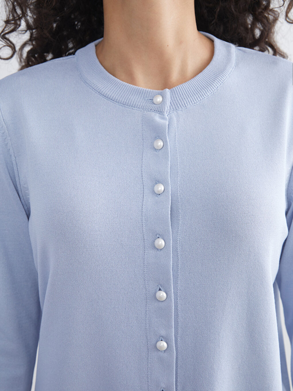 LCW Modest Crew Neck Women's Knitwear Cardigan -W5FF75Z8-DLZ