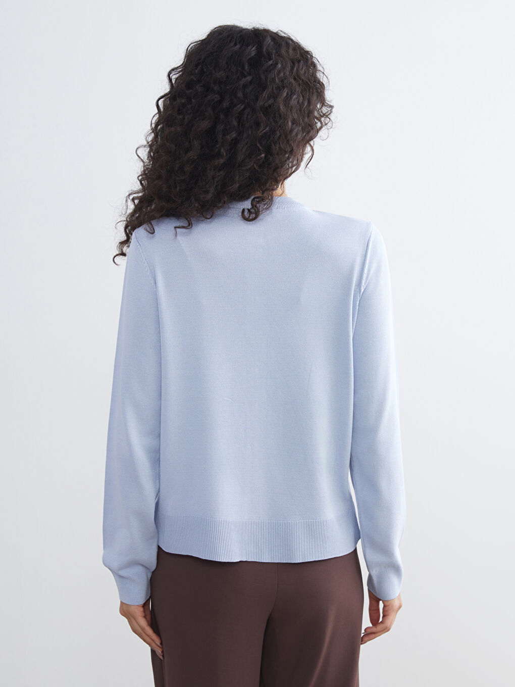 LCW Modest Crew Neck Women's Knitwear Cardigan -W5FF75Z8-DLZ