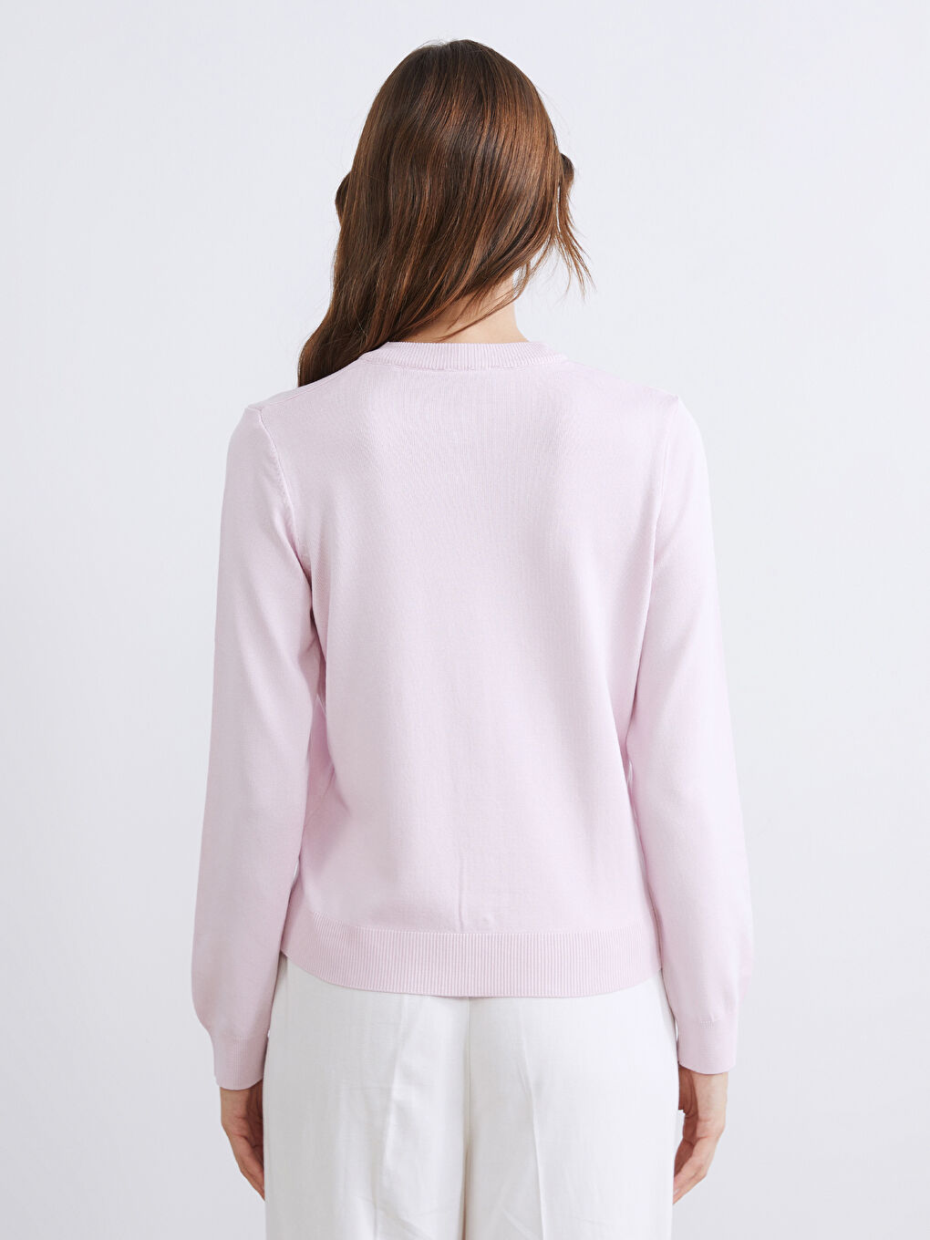 Женщины Розовый Кардиган-3