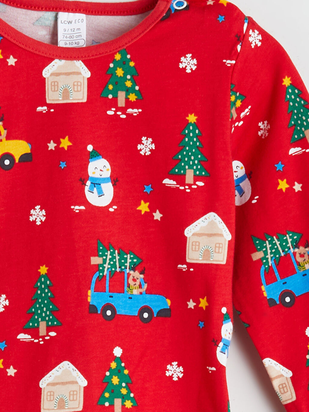 Kırmızı Yılbaşı Temalı Erkek Çocuk Pijama Takımı-5