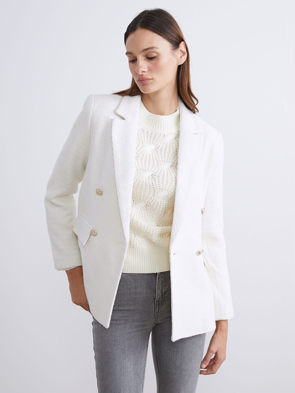 Woman ECRU Blazer Jacket