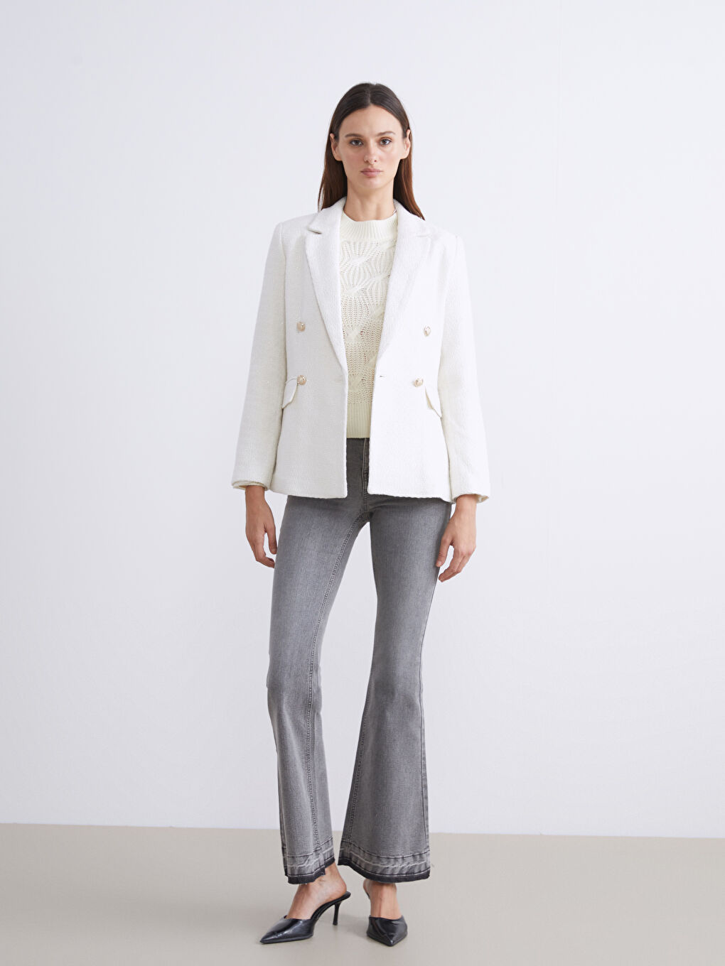 Woman ECRU Blazer Jacket-1