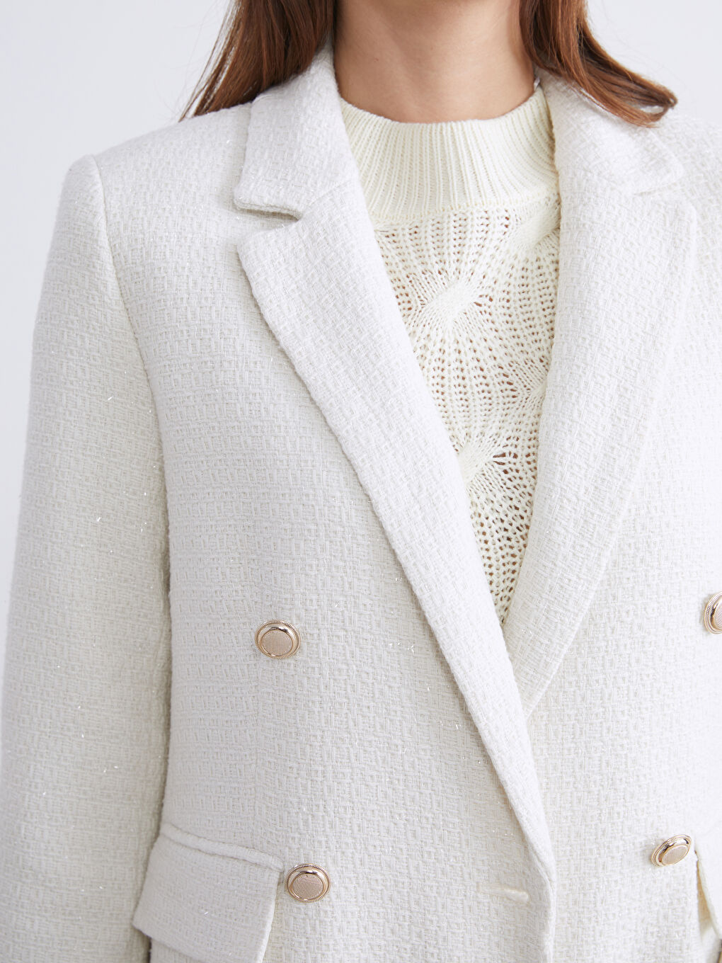Woman ECRU Blazer Jacket-2