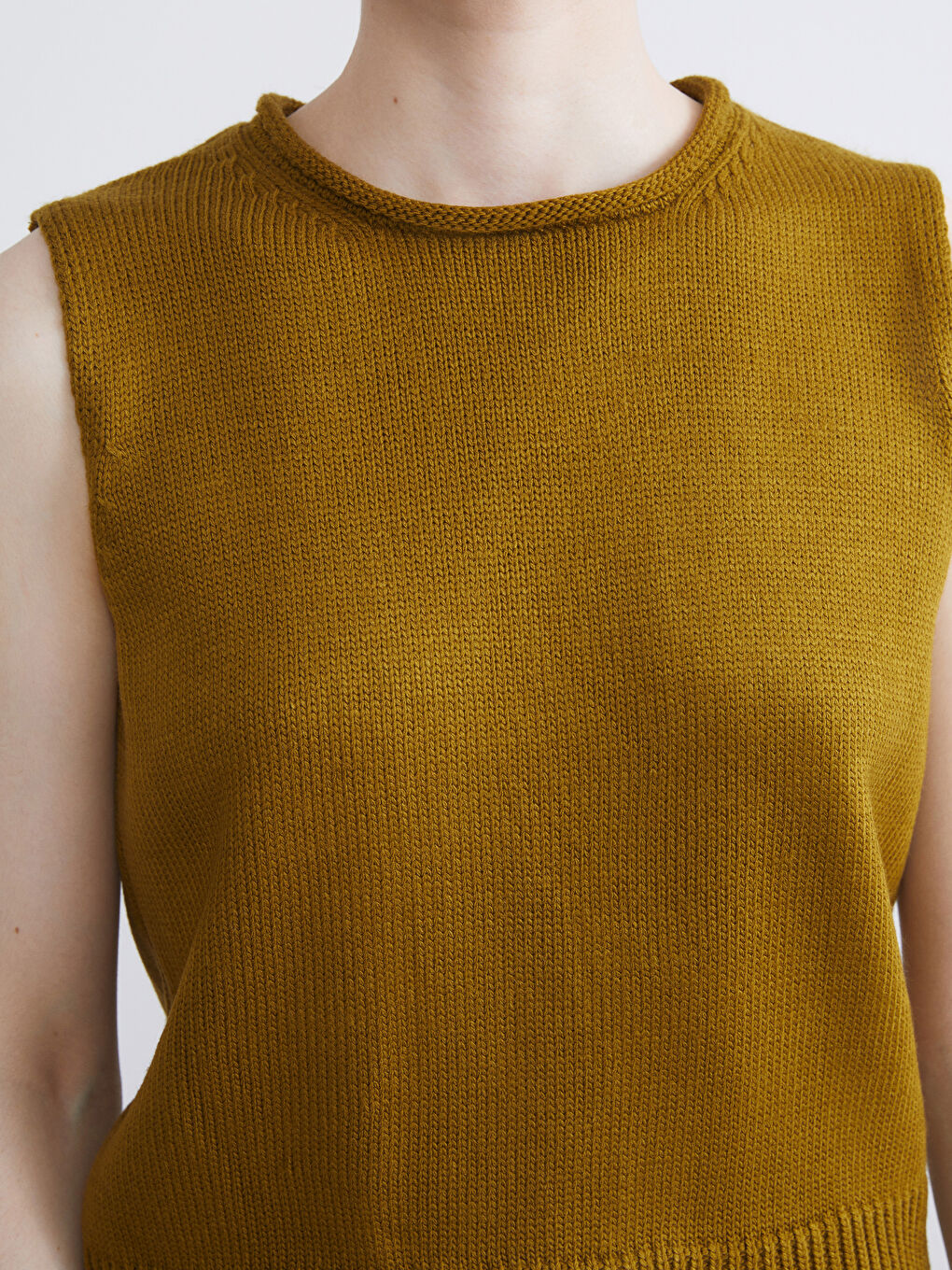 LCW Vision Crew Neck Women's Knitwear Sweater Vest -W5FF96Z8-GBK
